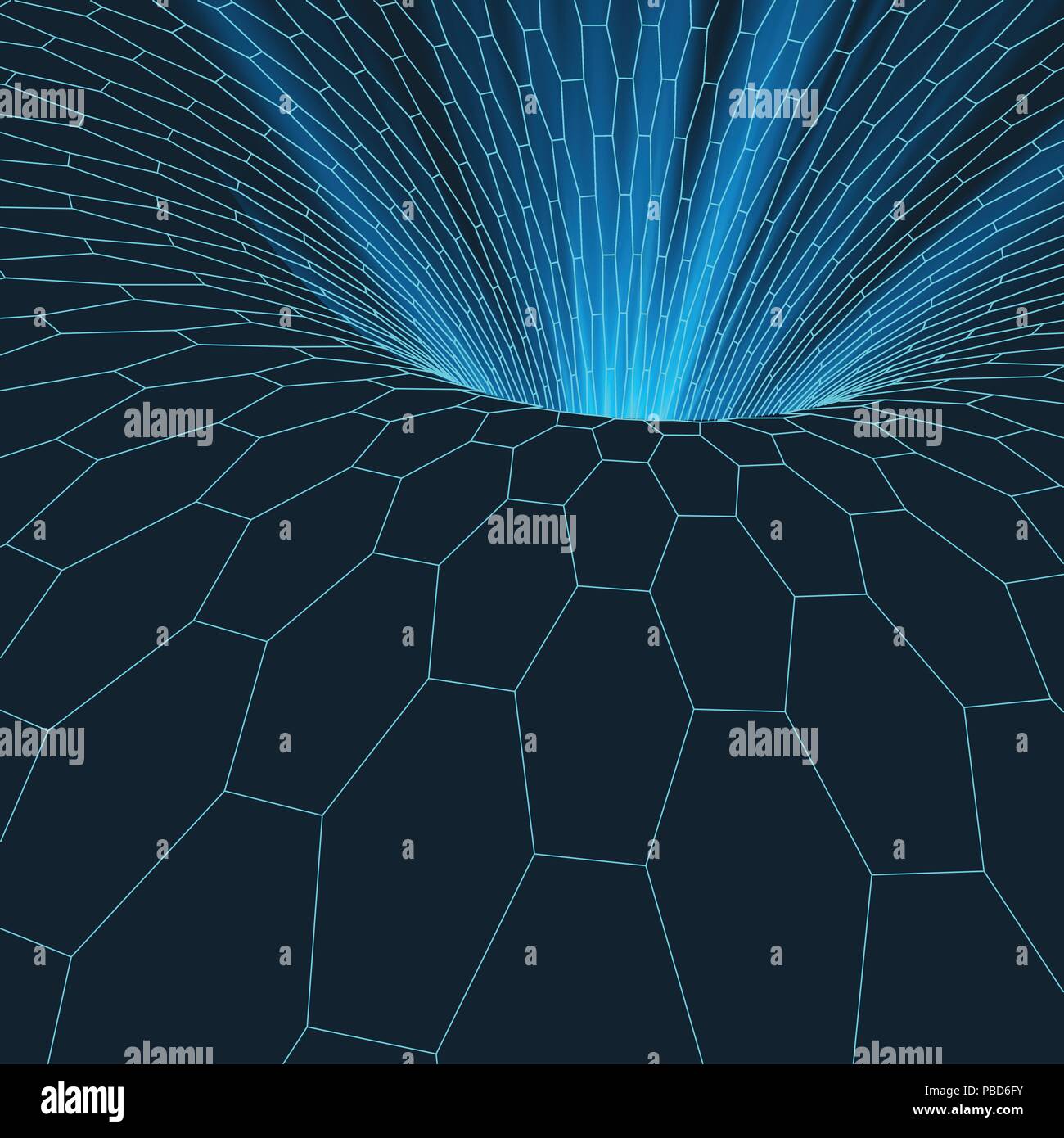 Abstract vector landscape background. Cyberspace grid. 3d technology ...