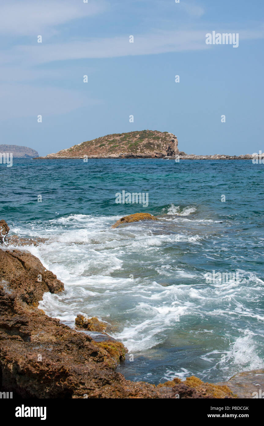 north eastern coast of Ibiza Island, Balearic Islands, Mediterranean Sea, Spain, Europe Stock Photo