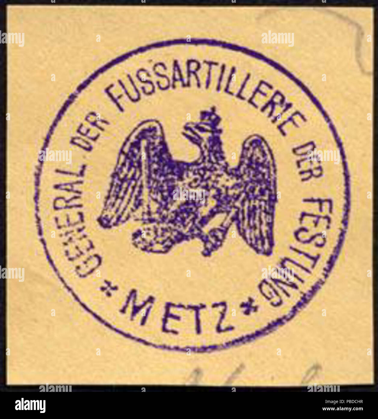 1390 Siegelmarke General der Fussartillerie der Festung - Metz W0228041 Stock Photo
