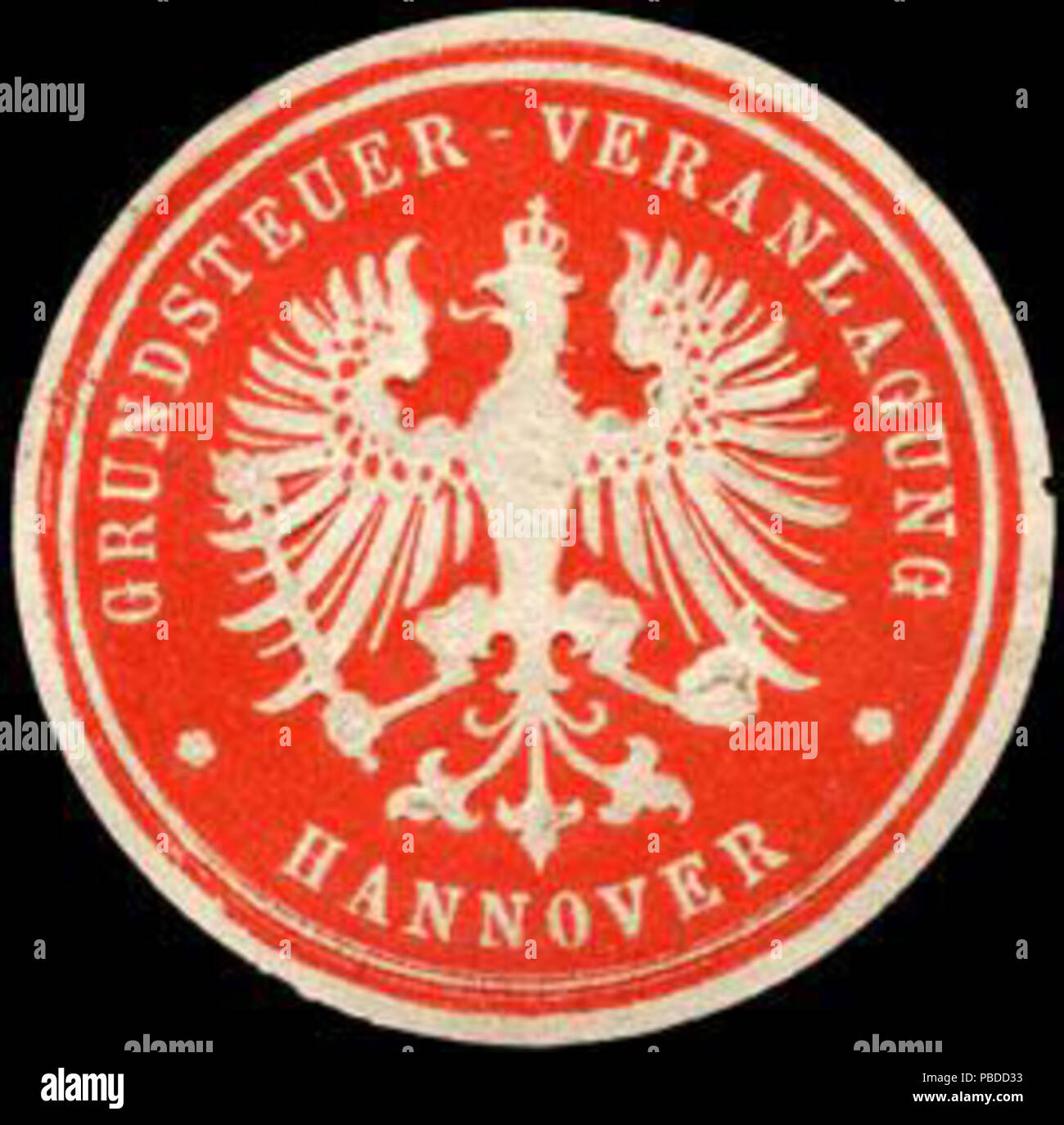 1397 Siegelmarke Grundsteuer - Veranlagung - Hannover W0216915 Stock Photo
