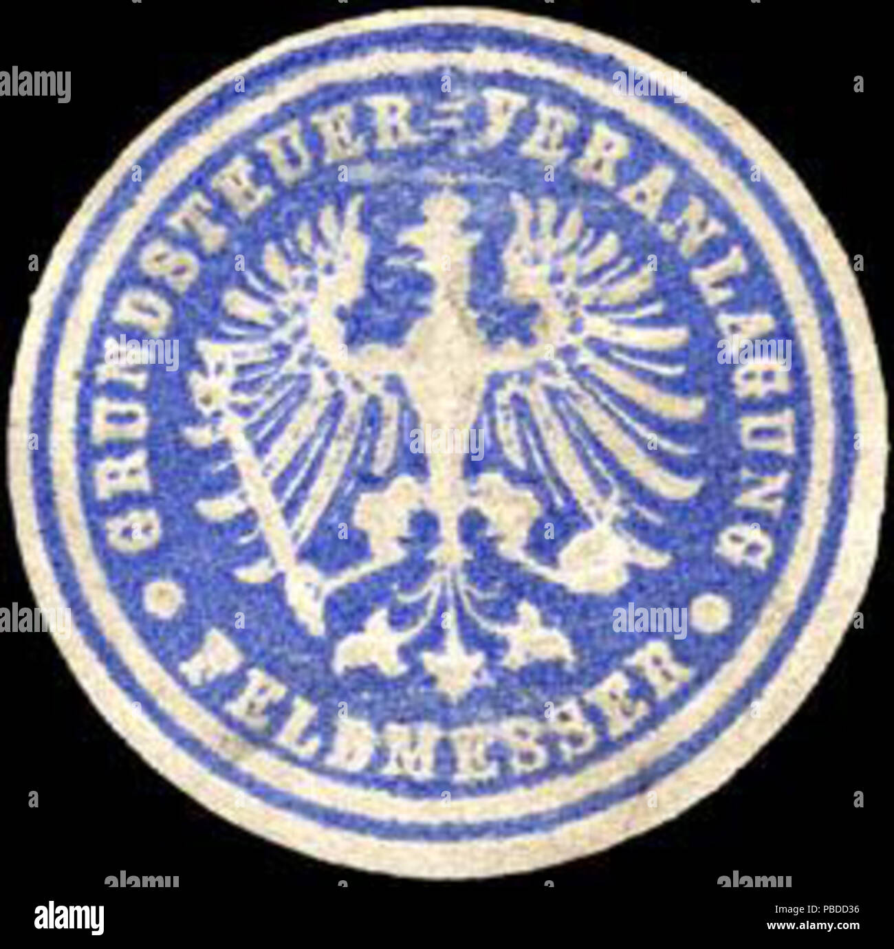 1397 Siegelmarke Grundsteuer Veranlagung - Feldmesser W0217595 Stock Photo
