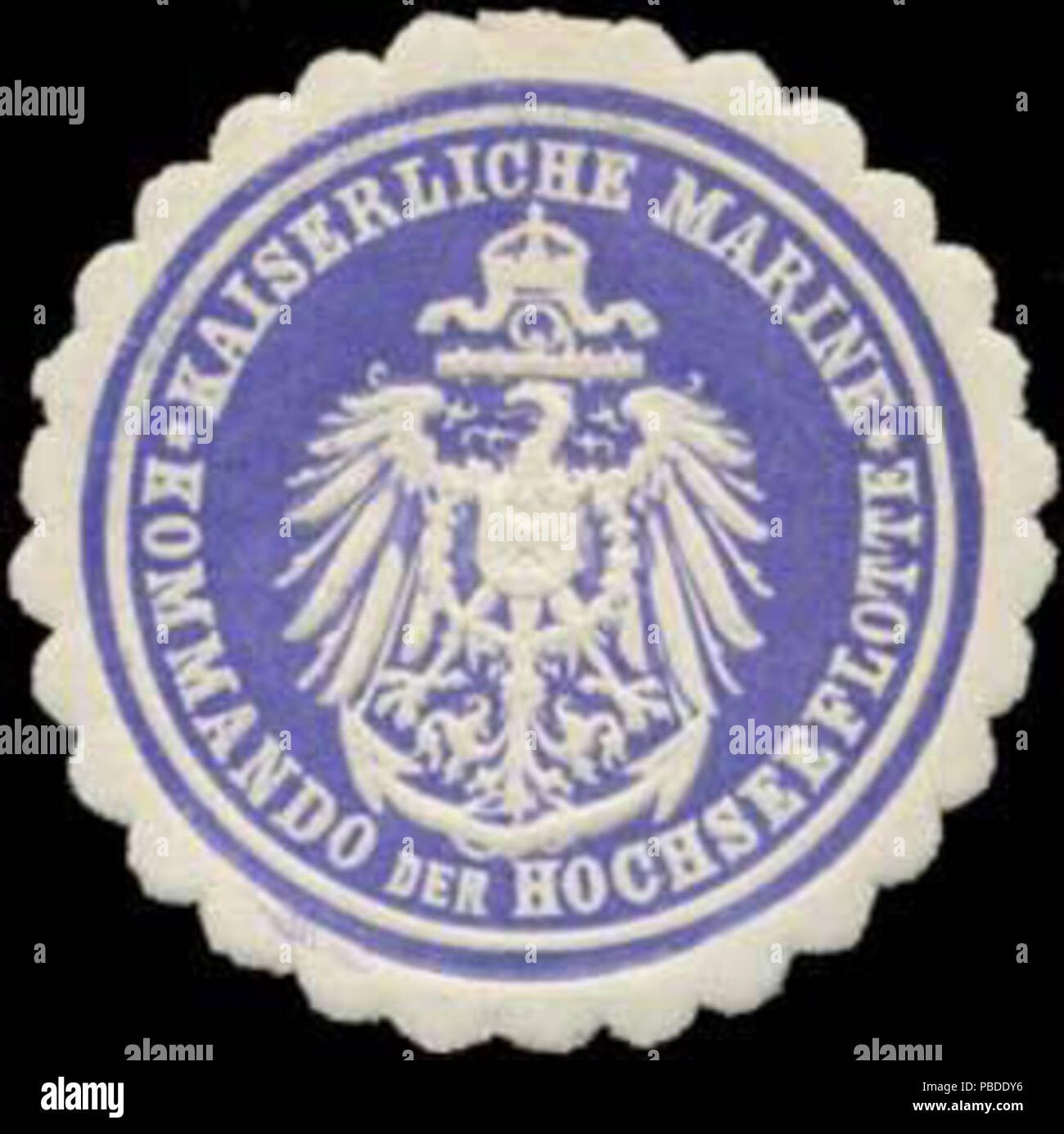 1410 Siegelmarke K. Marine Kommando der Hochseeflotte W0379194 Stock Photo