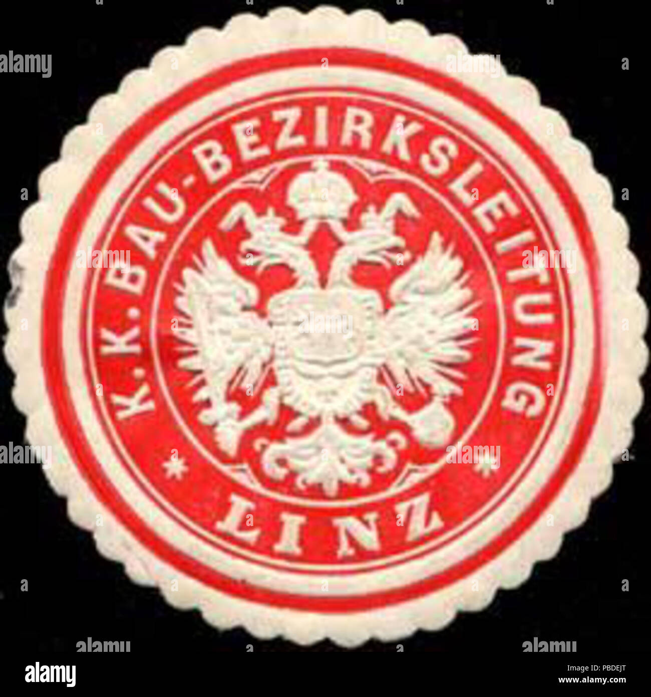 1419 Siegelmarke K.K. Bau-Bezirksleitung Linz W0316975