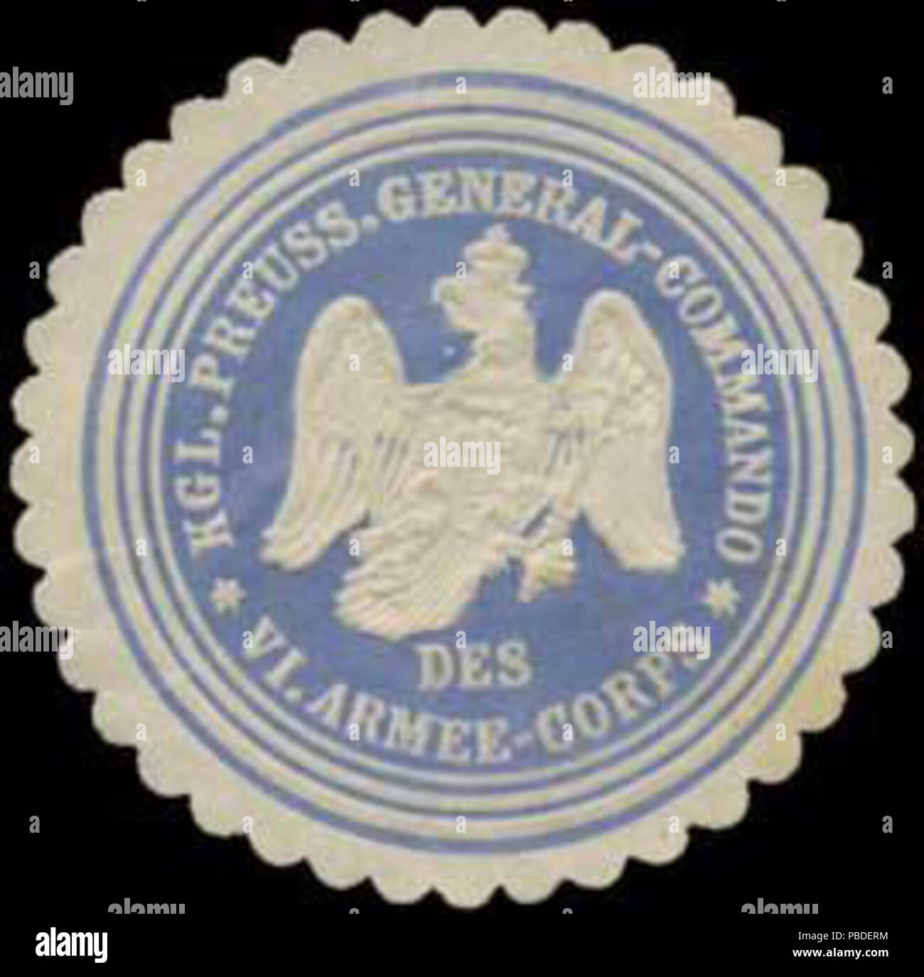 1424 Siegelmarke K.Pr. General-Commando des VI. Armee-Corps W0356255 Stock Photo