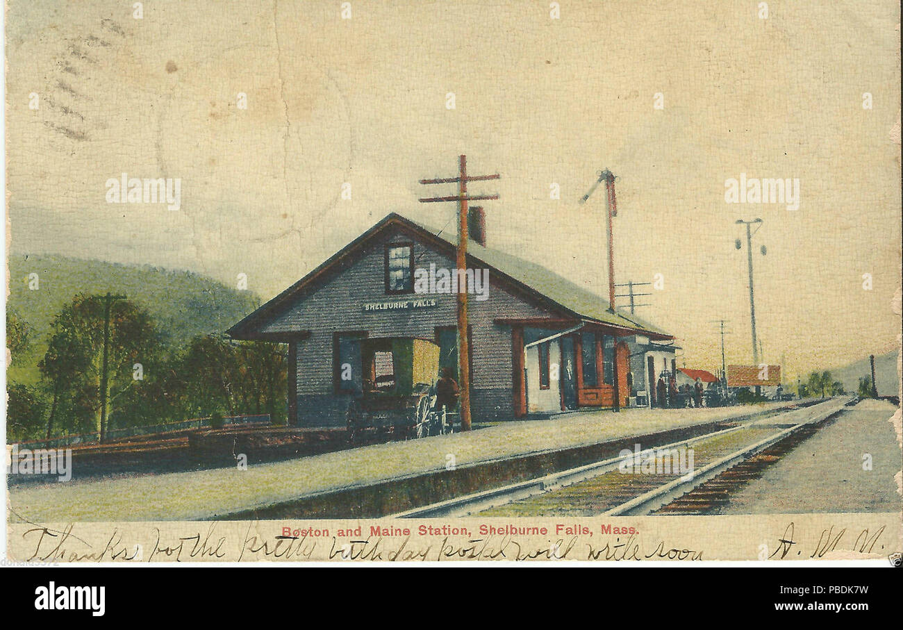 1314 Shelburne Falls station 1907 postcard Stock Photo Alamy
