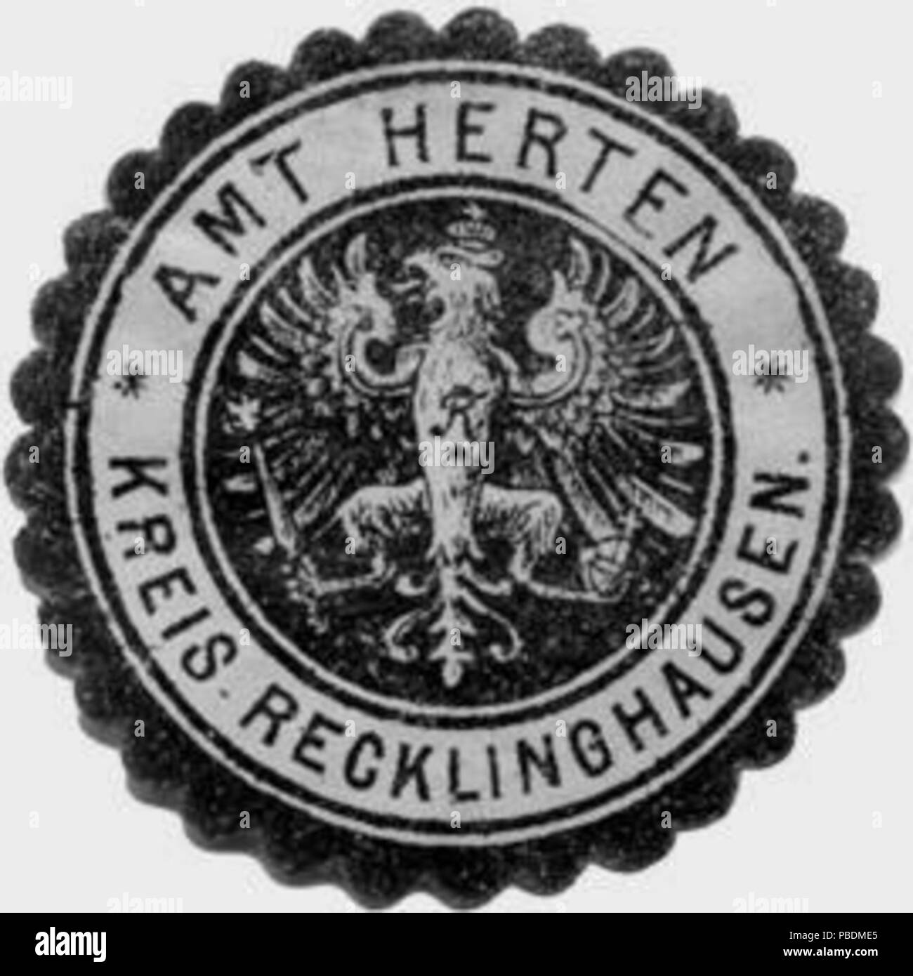 1320 Siegelmarke Amt Herten - Kreis Recklinghausen W0233762 Stock Photo