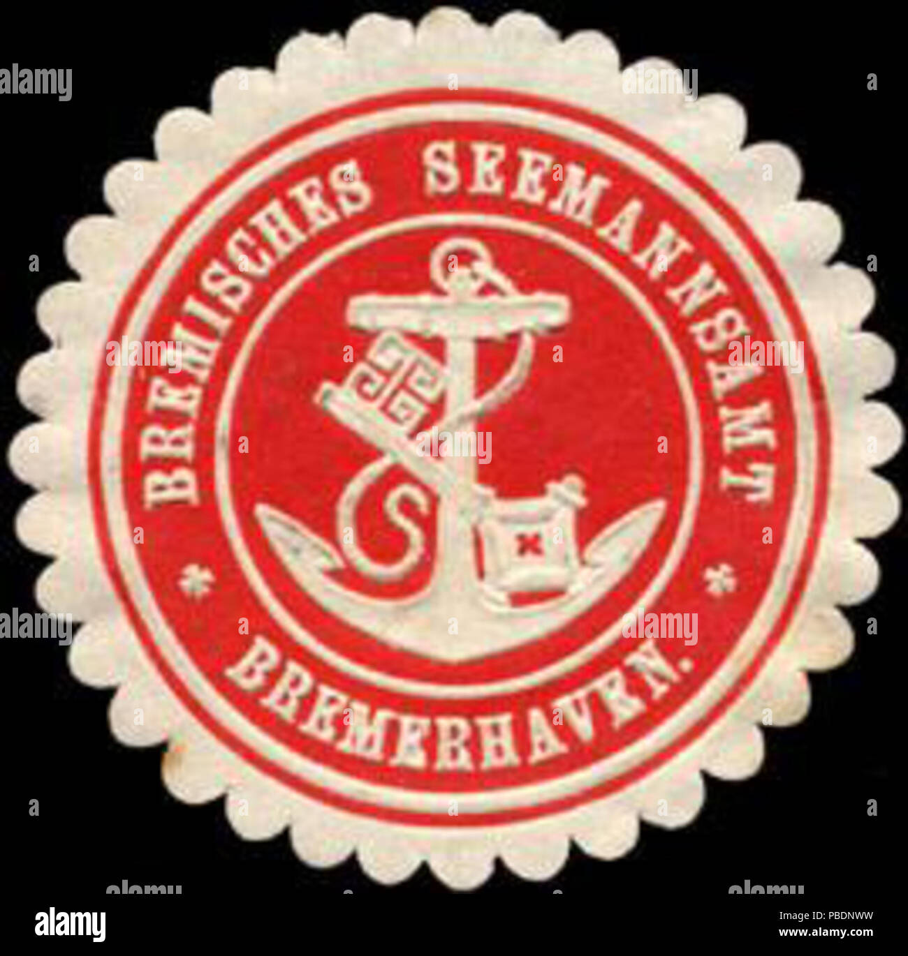 1327 Siegelmarke Bremisches Seemannsamt - Bremerhaven W0215061 Stock Photo