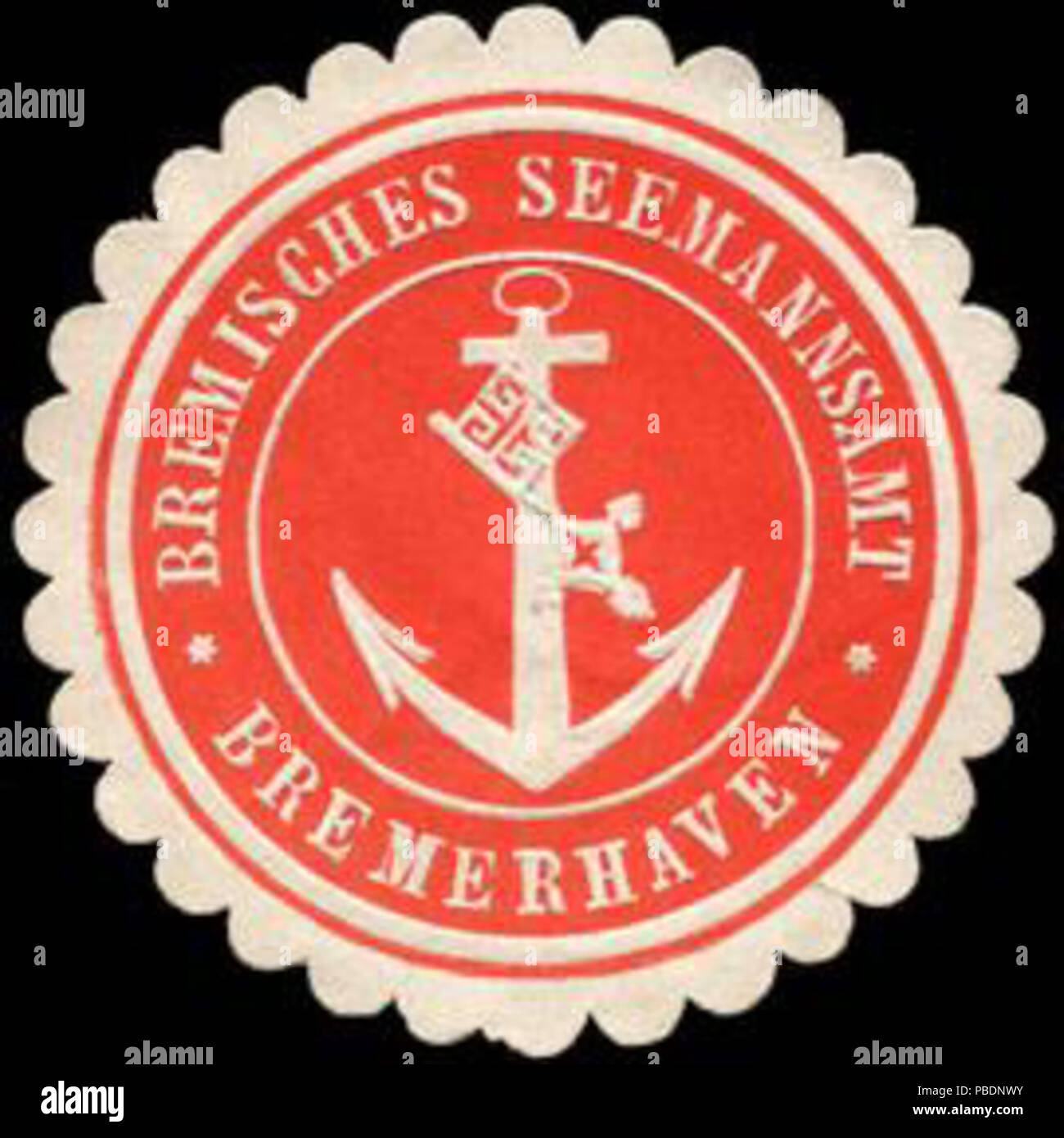 1327 Siegelmarke Bremisches Seemannsamt - Bremerhaven W0215466 Stock Photo