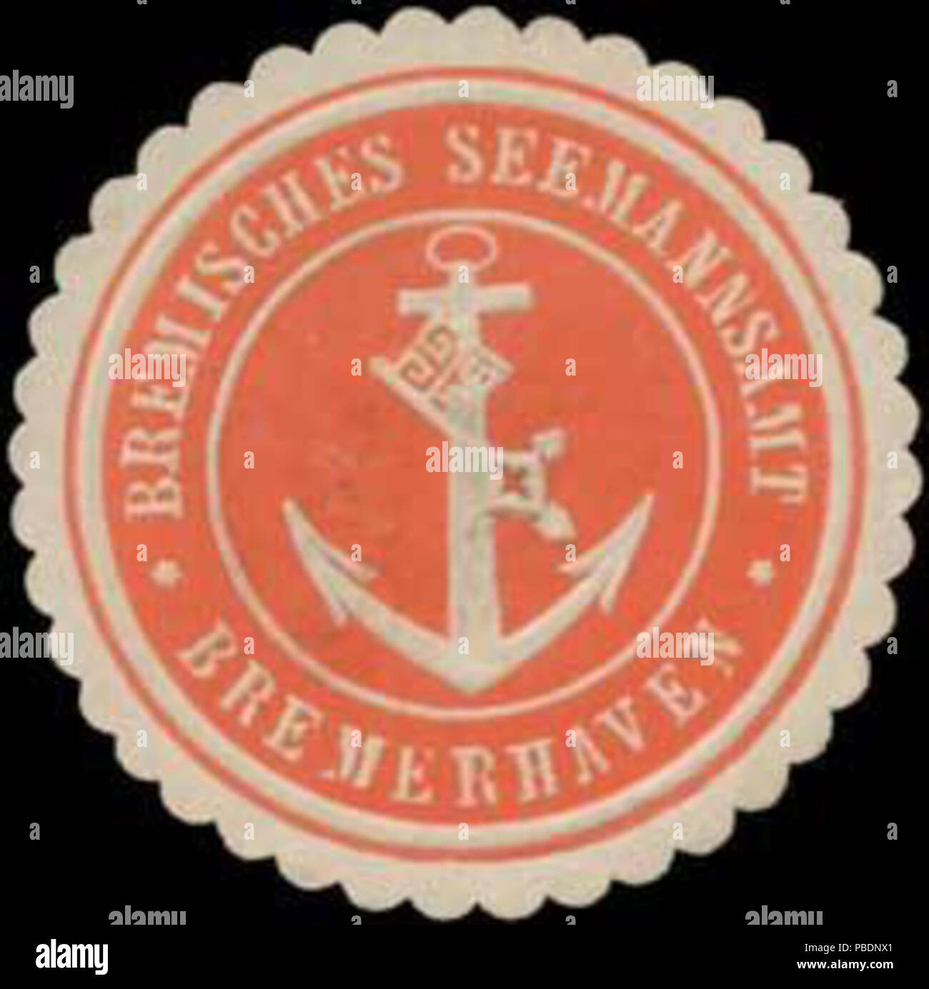 1327 Siegelmarke Bremisches Seemannsamt Bremerhaven W0356020 Stock Photo