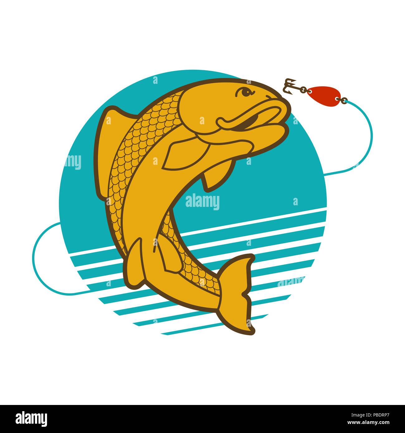 Fish and fishing rod emblem. Fishing club Fishermen sign. Vector  illustration Stock Vector Image & Art - Alamy