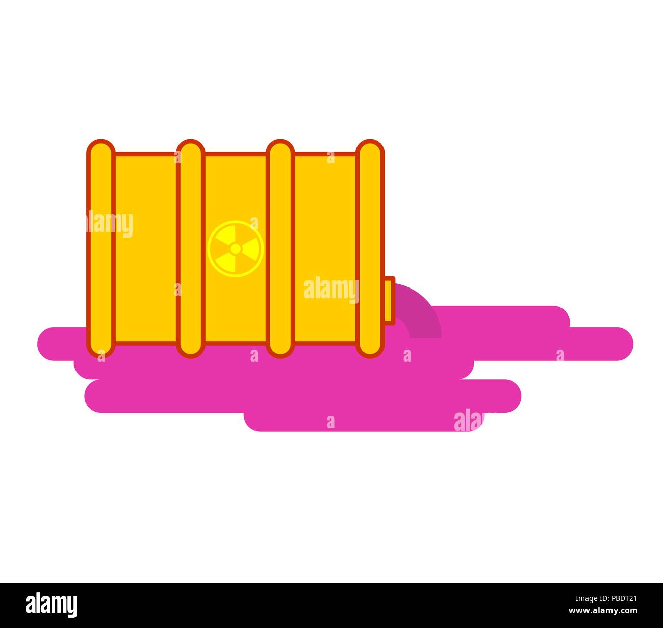 Yellow barrel radioactive waste. Biohazard container. Vector