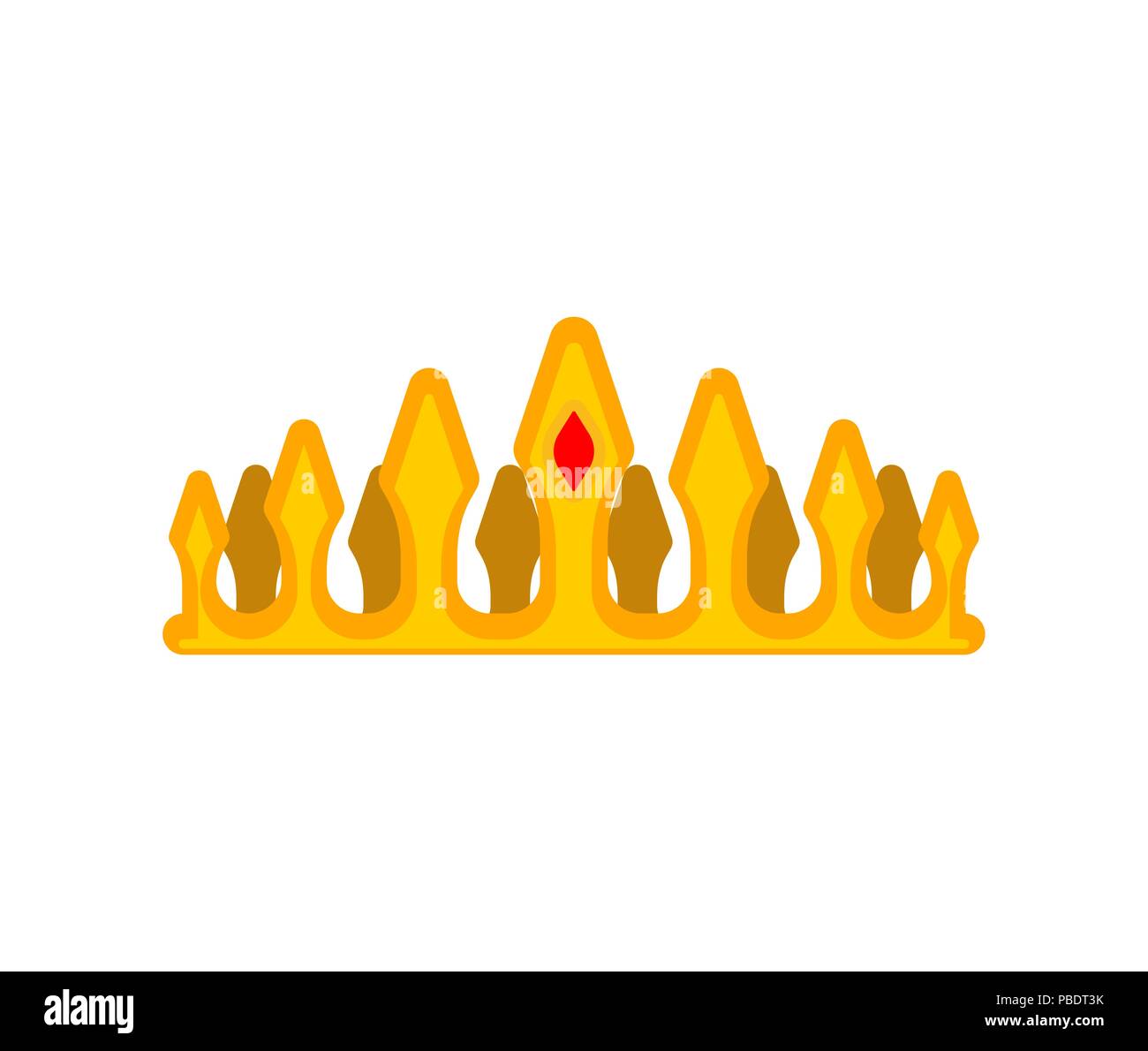 Prince Crown Isolated. Princess gold cap. Vector illustration Stock Vector