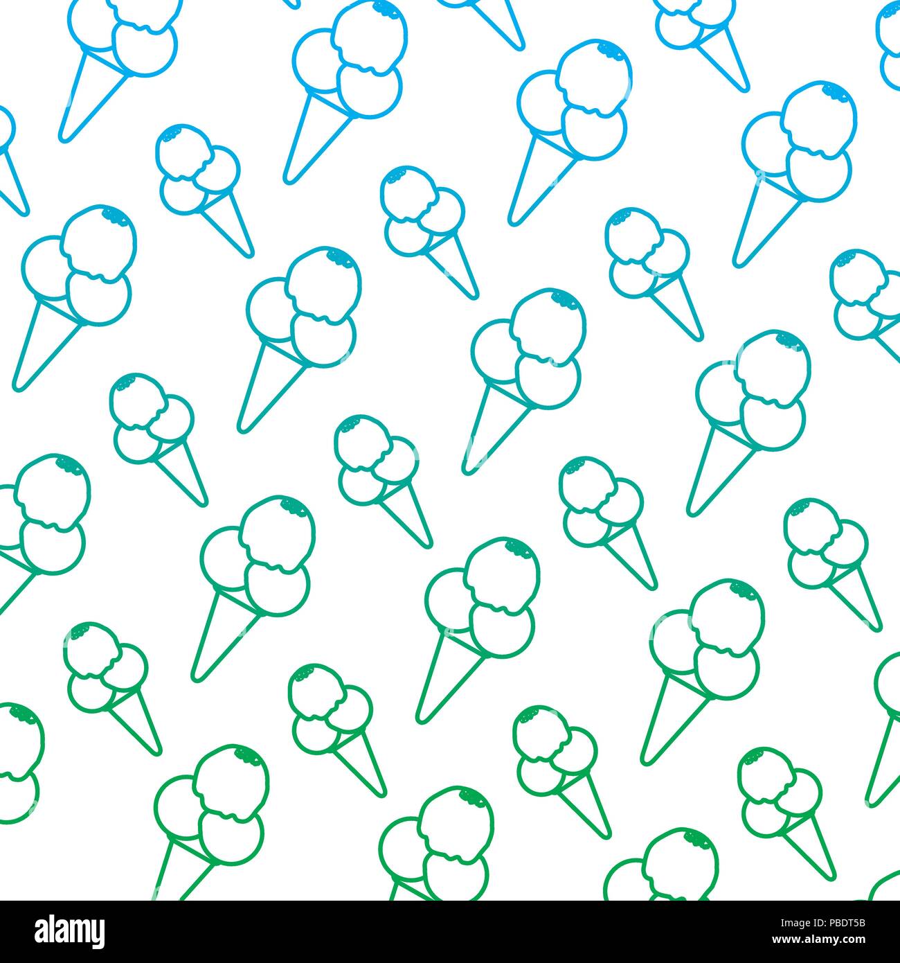 degraded line ice cream with three balls background Stock Vector Image ...