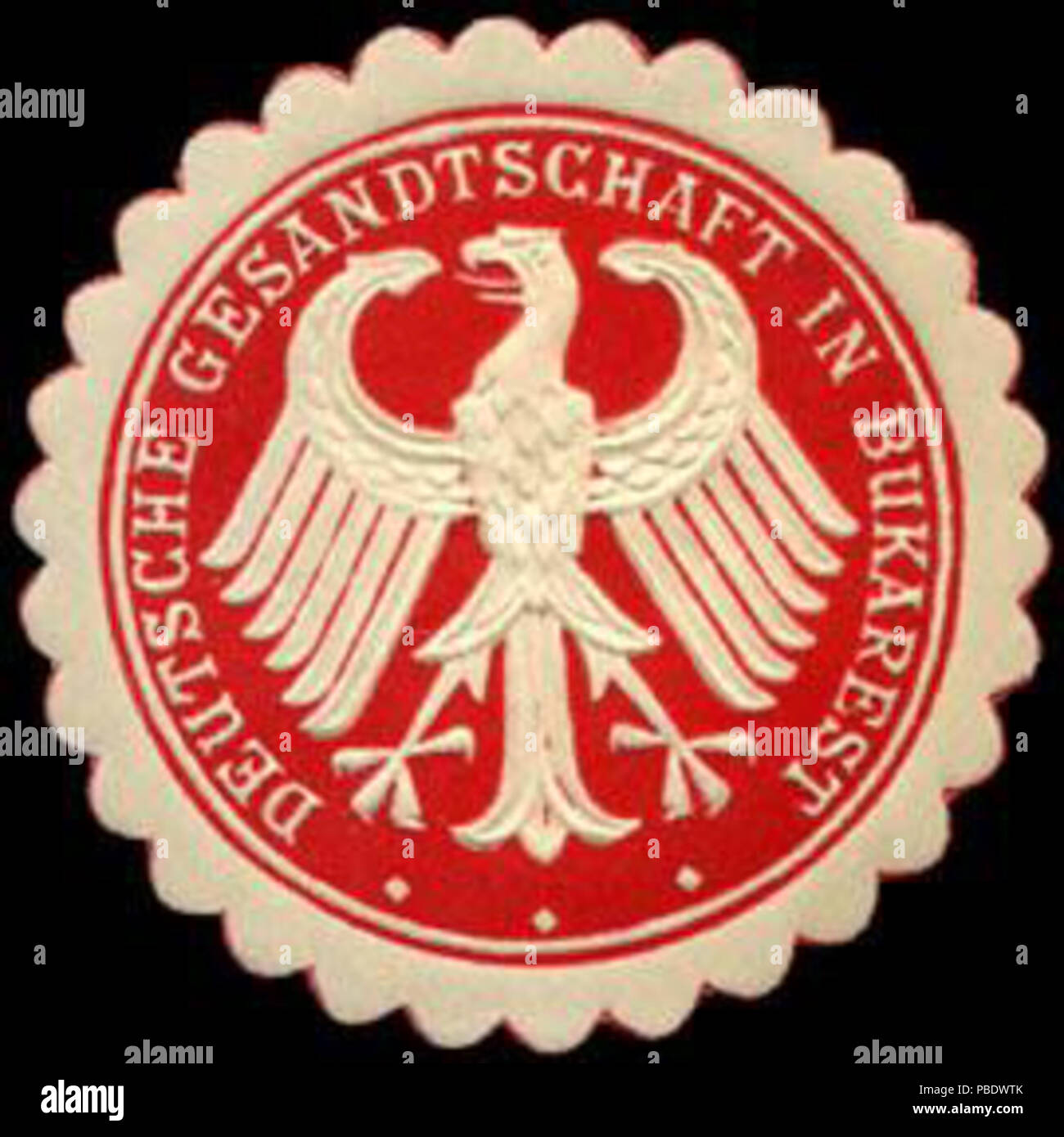 1348 Siegelmarke Deutsche Gesandtschaft in Bukarest W0227012 Stock Photo