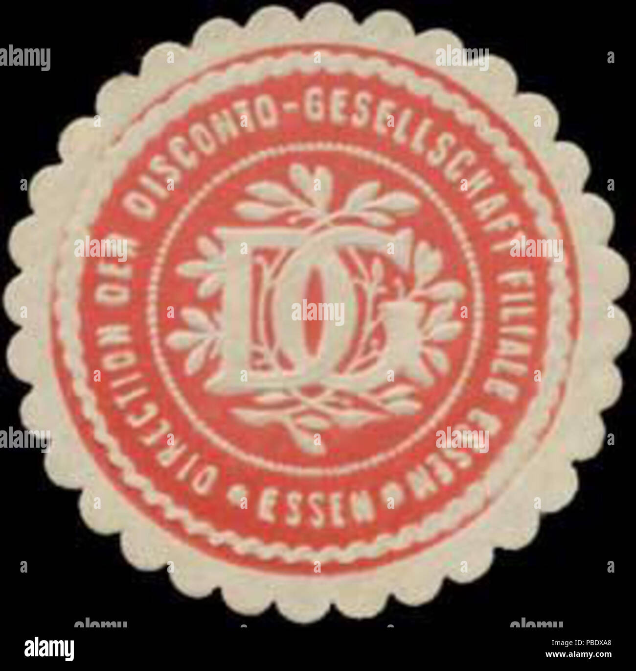 1350 Siegelmarke Direction der Disconto-Gesellschaft Filiale Essen W0356015 Stock Photo