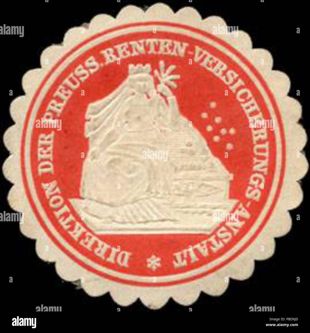 1351 Siegelmarke Direktion der Preussischen Renten - Versicherungs - Anstalt W0220707 Stock Photo