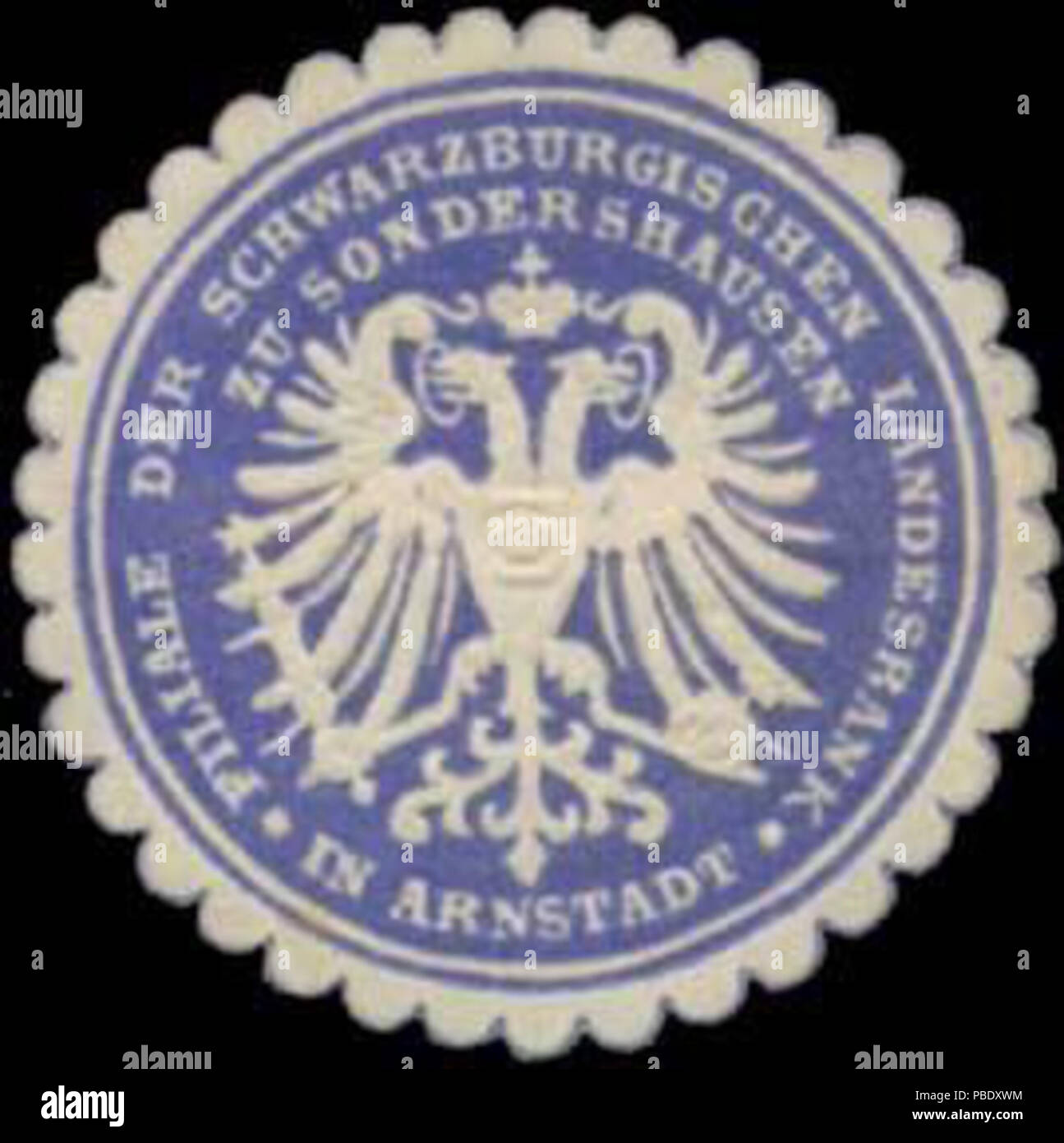 1354 Siegelmarke Filiale der Schwarzburgischen Landesbank zu Sondershausen in Arnstadt W0345920 Stock Photo