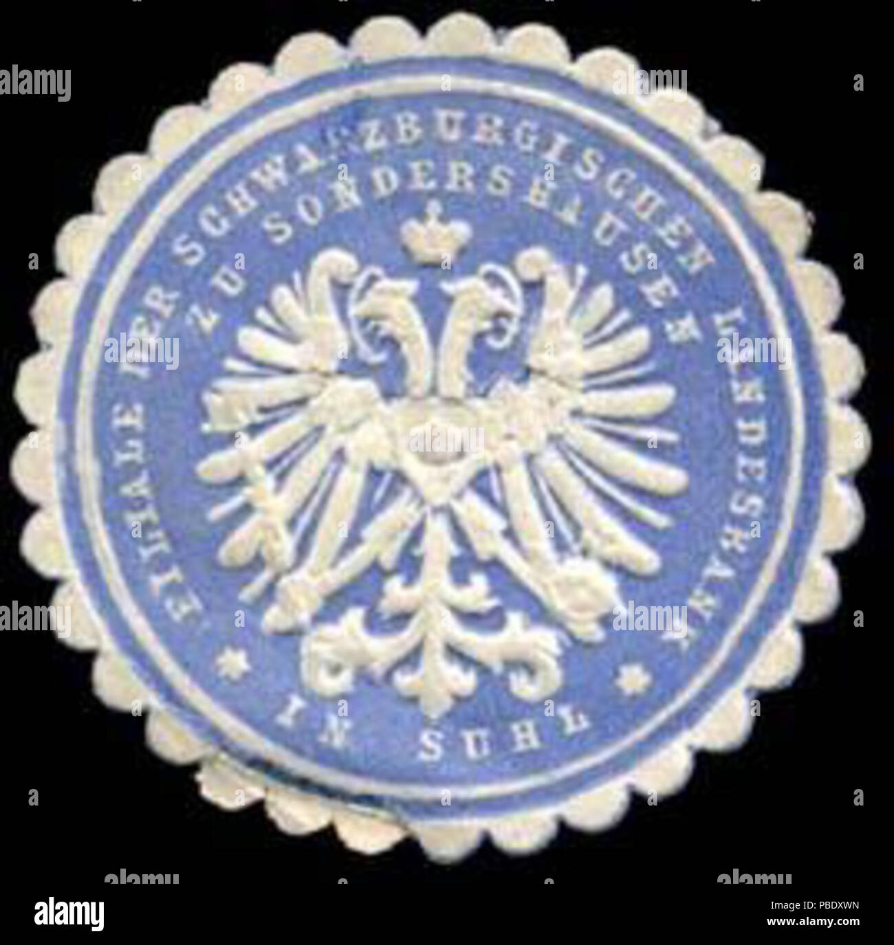 1354 Siegelmarke Filiale der Schwarzburgischen Landesbank zu Sondershausen in Suhl W0234873 Stock Photo