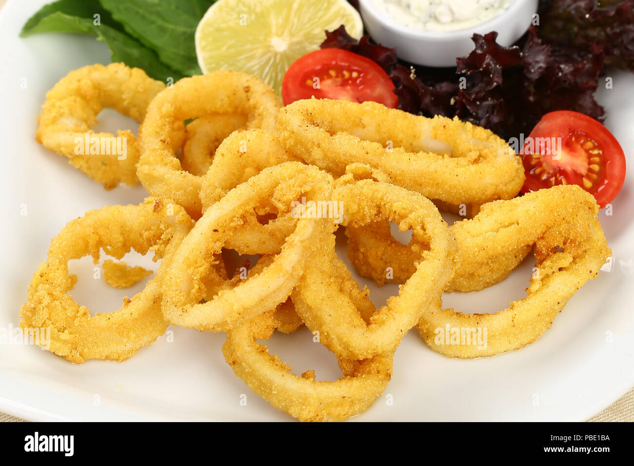 Fried Calamari Stock Photo