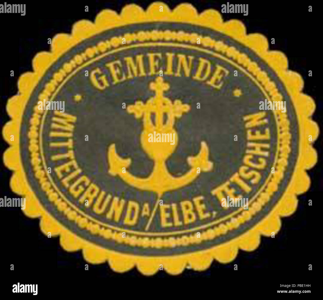1370 Siegelmarke Gemeinde Mittelgrund-Elbe - Tetschen W0320665