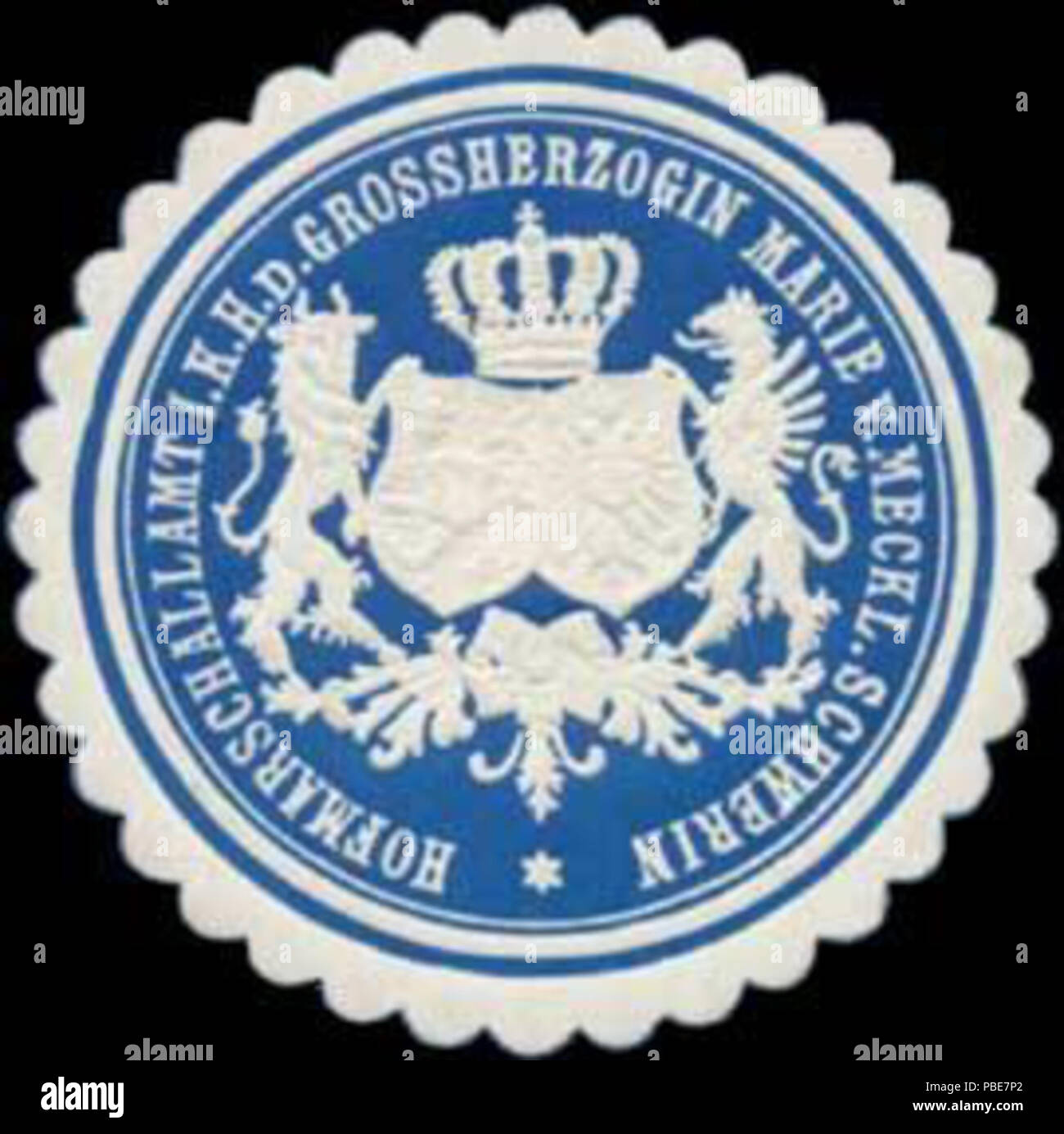 1402 Siegelmarke Hofmarschallamt I.K.H. d. Grossherzogin Marie von Mecklenburg Schwerin W0355724 Stock Photo