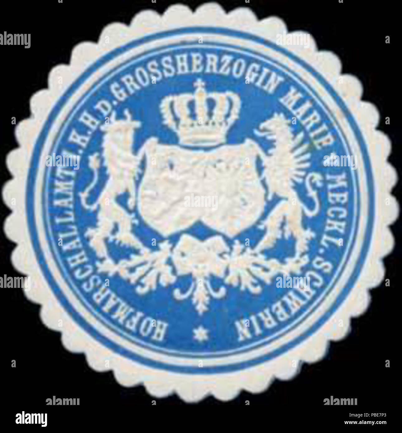 1402 Siegelmarke Hofmarschallamt I.K.H. d. Grossherzogin Marie von Mecklenburg Schwerin W0355725 Stock Photo