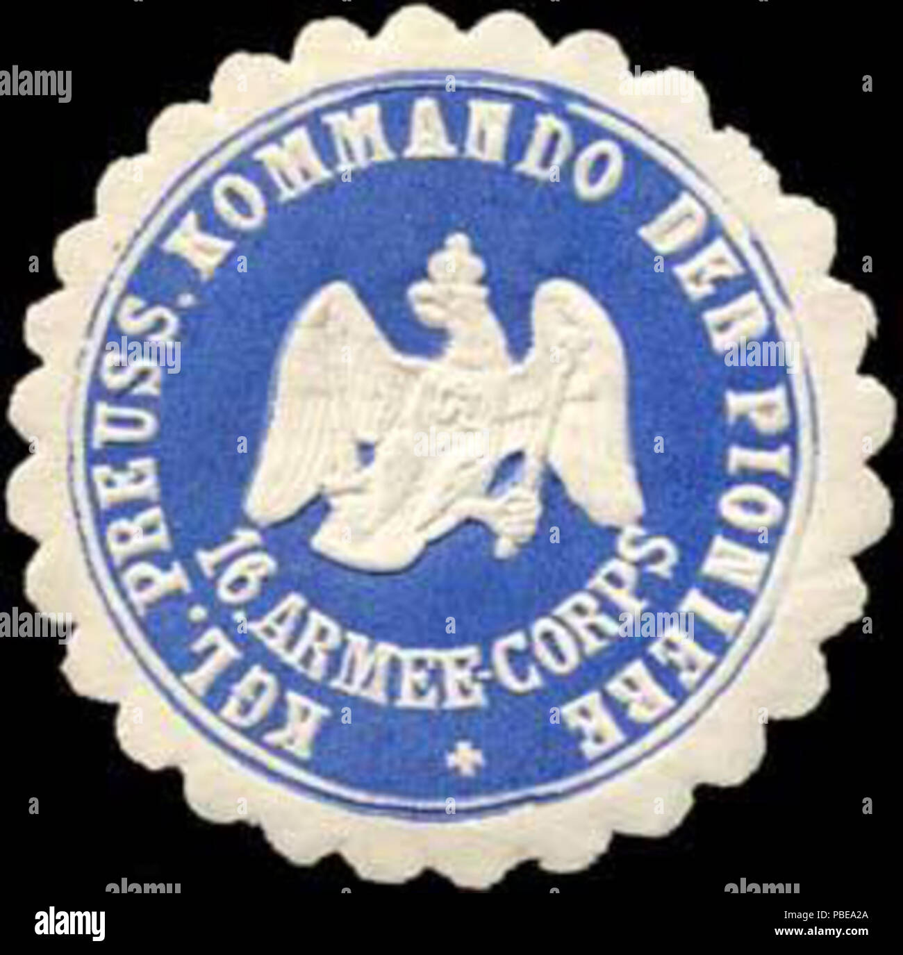 1415 Siegelmarke K. Pr. Kommando der Pioniere - 16. Armee-Corps W0298271 Stock Photo