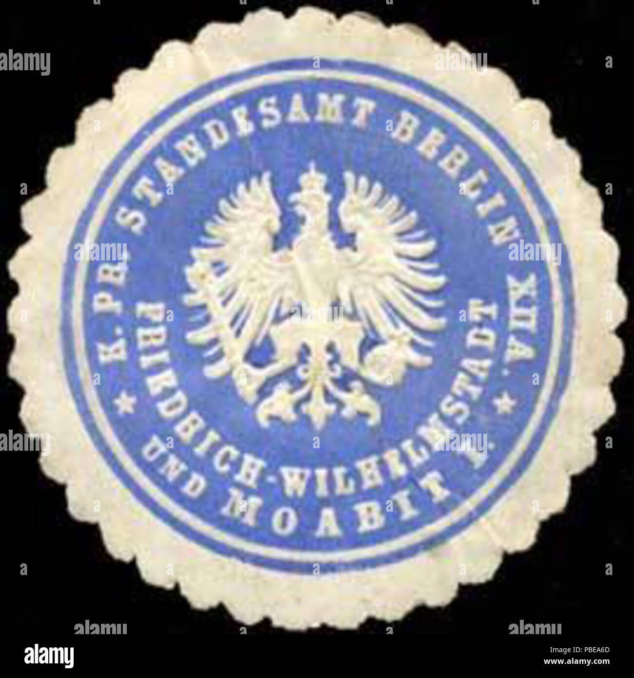 1415 Siegelmarke K. Pr. Standesamt Berlin XII A Friedrich-Wilhelmstadt und Moabit I. W0307891 Stock Photo