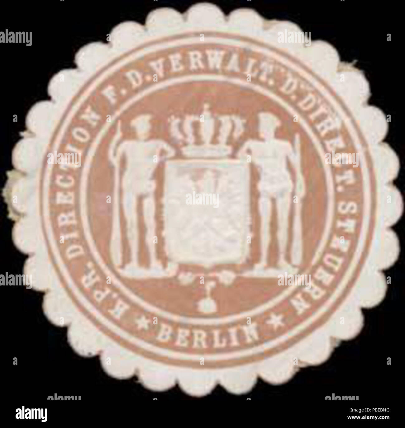 1423 Siegelmarke K.Pr. Direction f.d. Verwaltung d. Direct. Steuern Berlin W0393753 Stock Photo