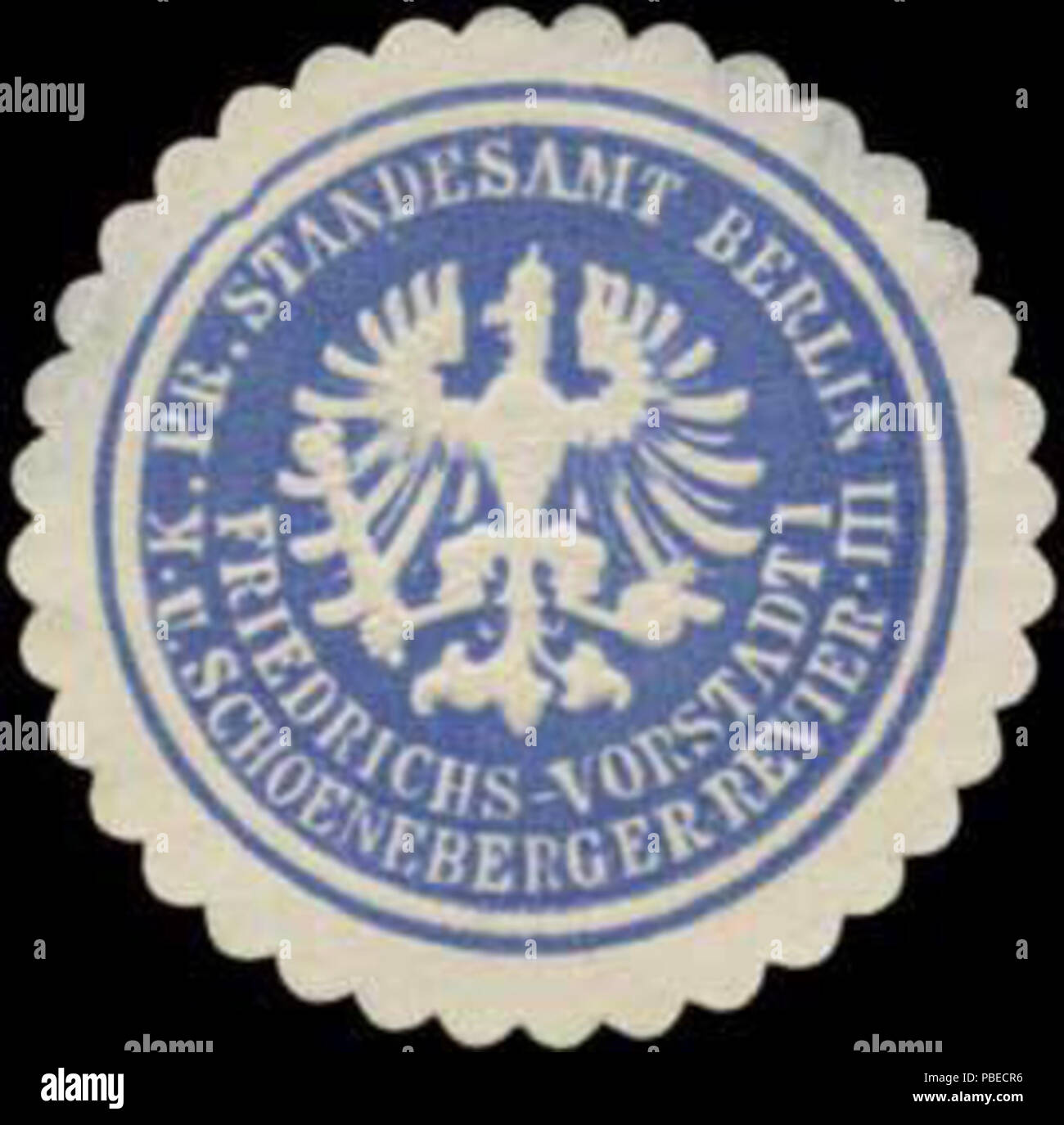 1429 Siegelmarke K.Pr. Standesamt Berlin Friedrichs-Vorstadt I W0334828 Stock Photo