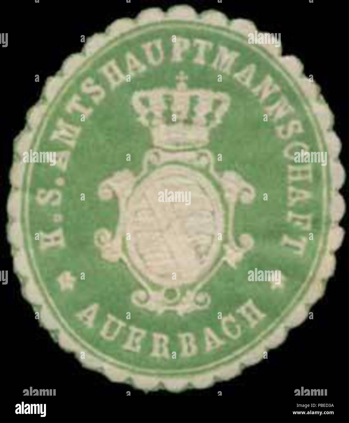 1431 Siegelmarke K.S. Amtshauptmannschaft Auerbach W0386140 Stock Photo