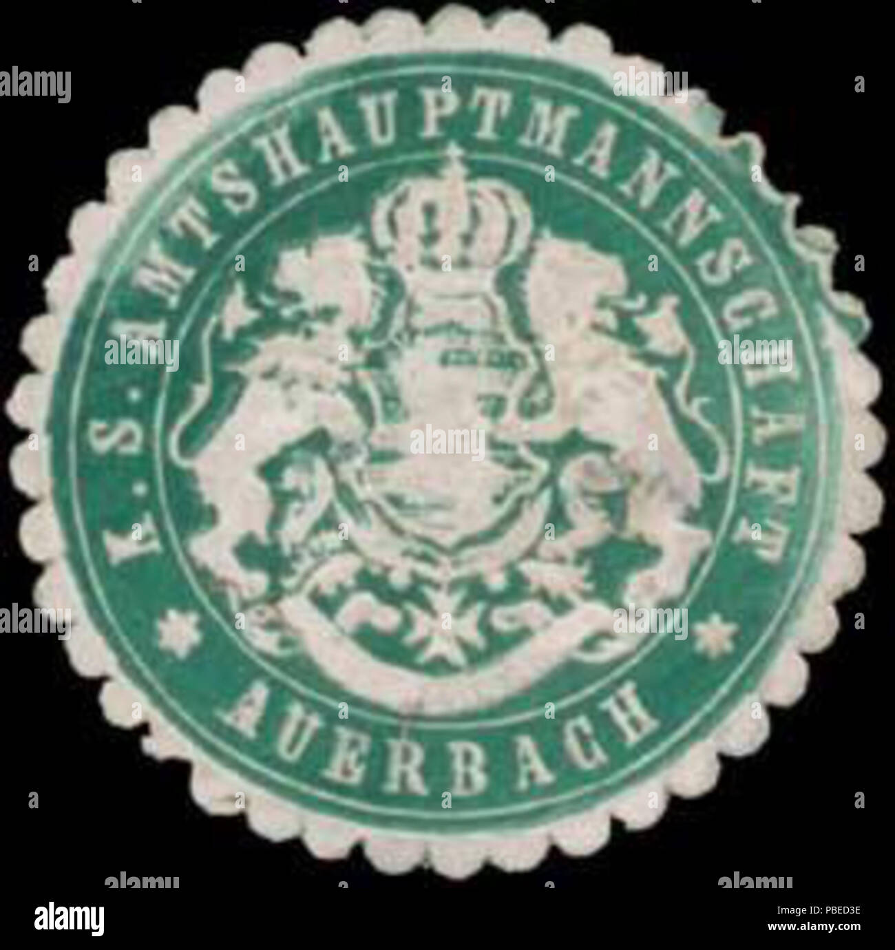 1431 Siegelmarke K.S. Amtshauptmannschaft Auerbach W0386142 Stock Photo