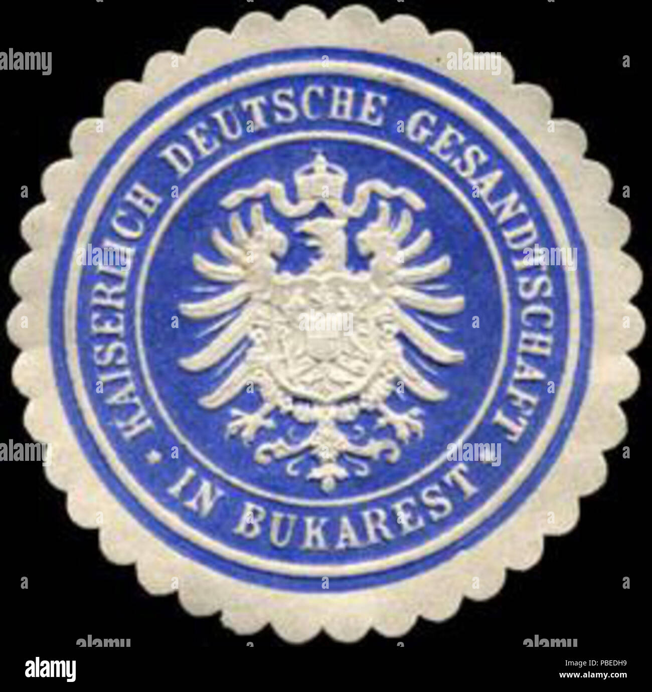 1436 Siegelmarke Kaiserlich Deutsche Gesandtschaft in Bukarest W0223511 Stock Photo