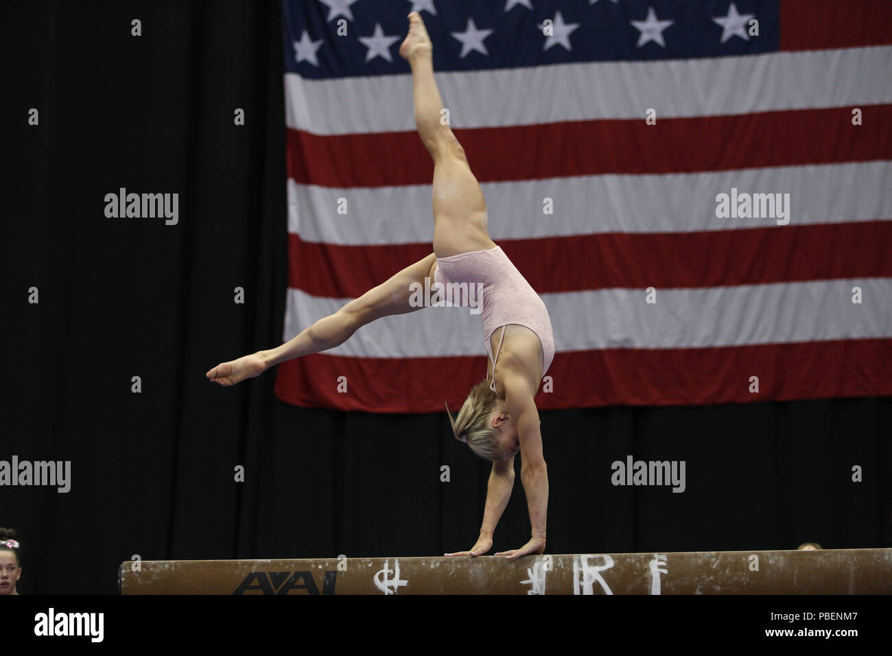 Columbus, OH, USA. 27th July, 2018. Riley McCusker during podium training before the GK U.S