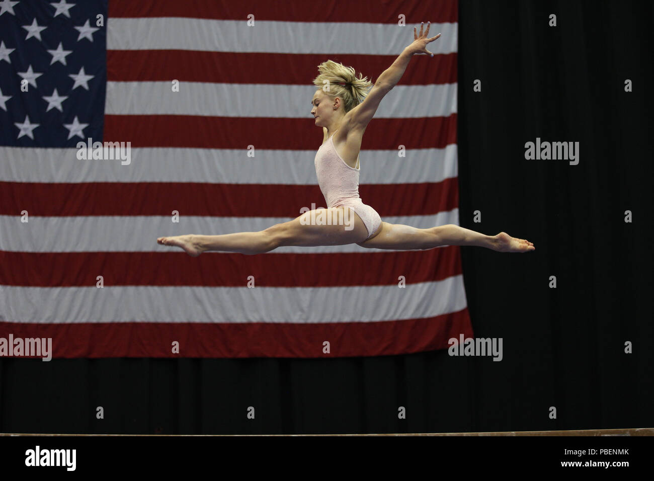 Columbus, OH, USA. 27th July, 2018. Riley McCusker during podium training before the GK U.S