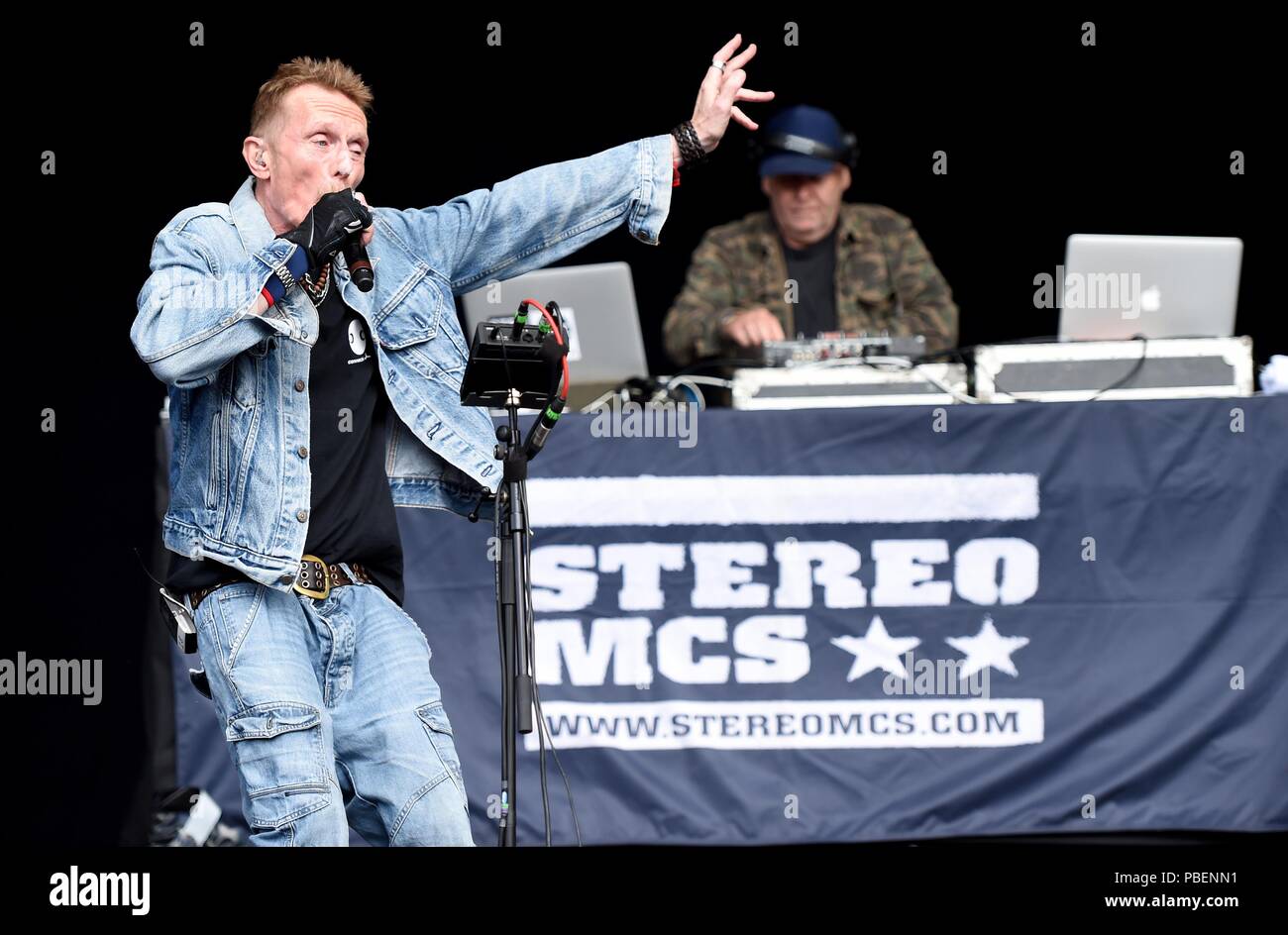 Stereo MCs at Camp Bestival. Stereo MCs Credit: Finnbarr Webster/Alamy Live News Stock Photo