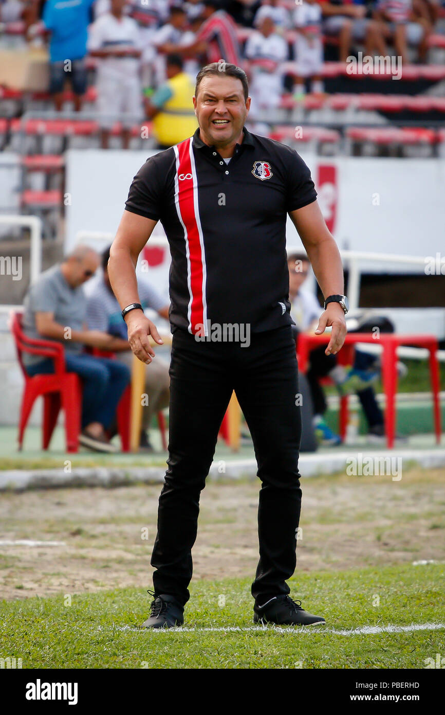 Recife Brazil 28th July 18 Roberto Fernandes Santa Cruz Coach During Santa Cruz X Confidence Held On Saturday 28 A Match Valid For The 16th Round Of The Brazilian Championship Series C