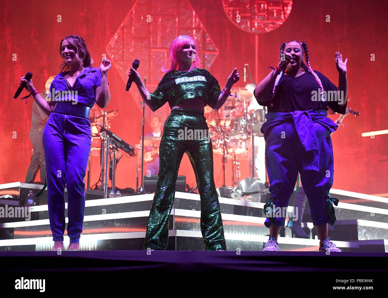 Clean Bandit perform at Camp Bestival. Credit: Finnbarr Webster/Alamy Live News Stock Photo