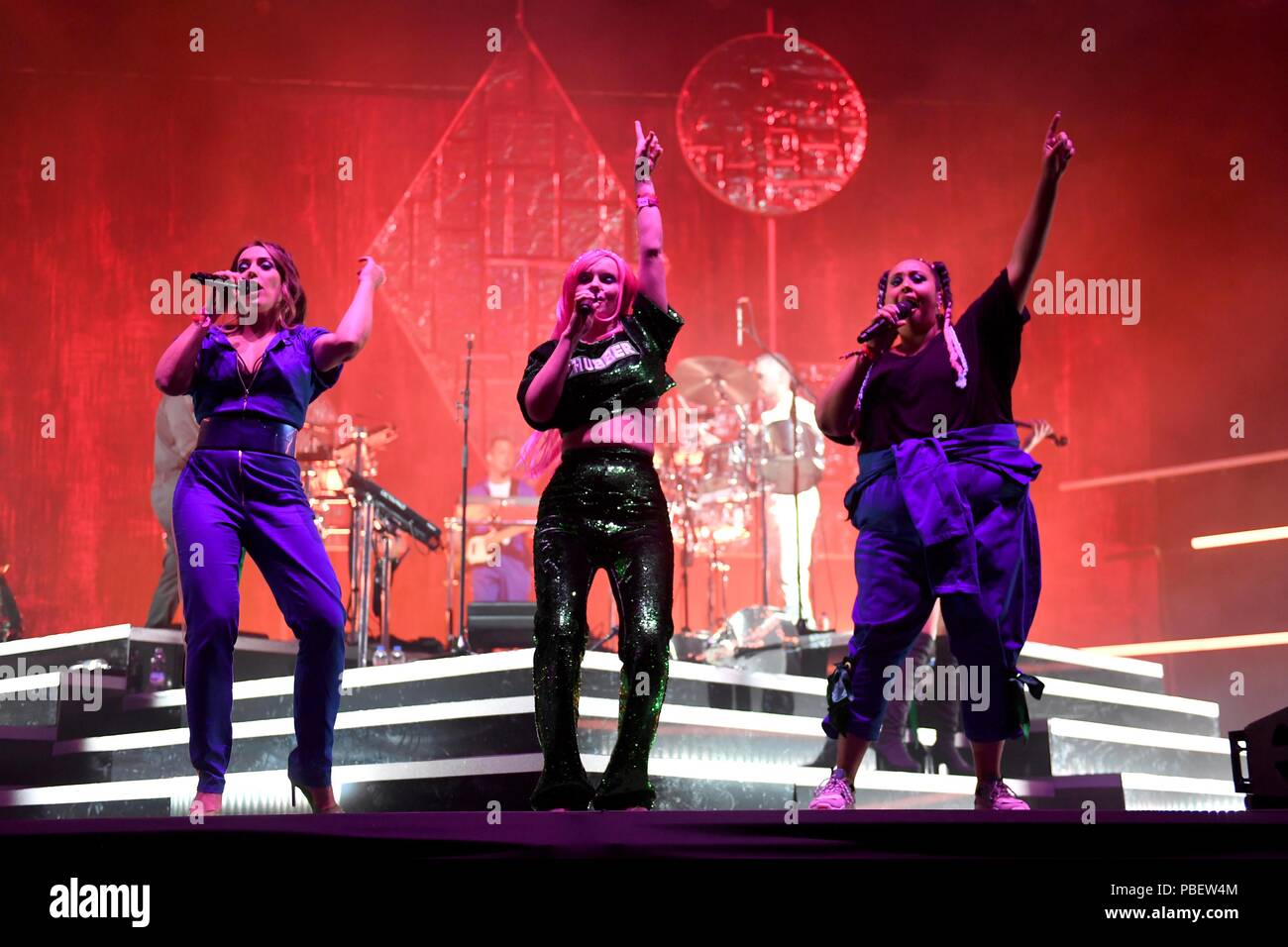 Clean Bandit perform at Camp Bestival. Credit: Finnbarr Webster/Alamy Live News Stock Photo