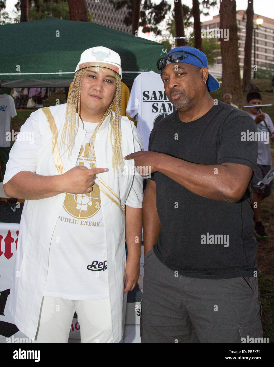 Los Angeles, California, USA. 27th July, 2018. Sammy Sam and Chuck D of