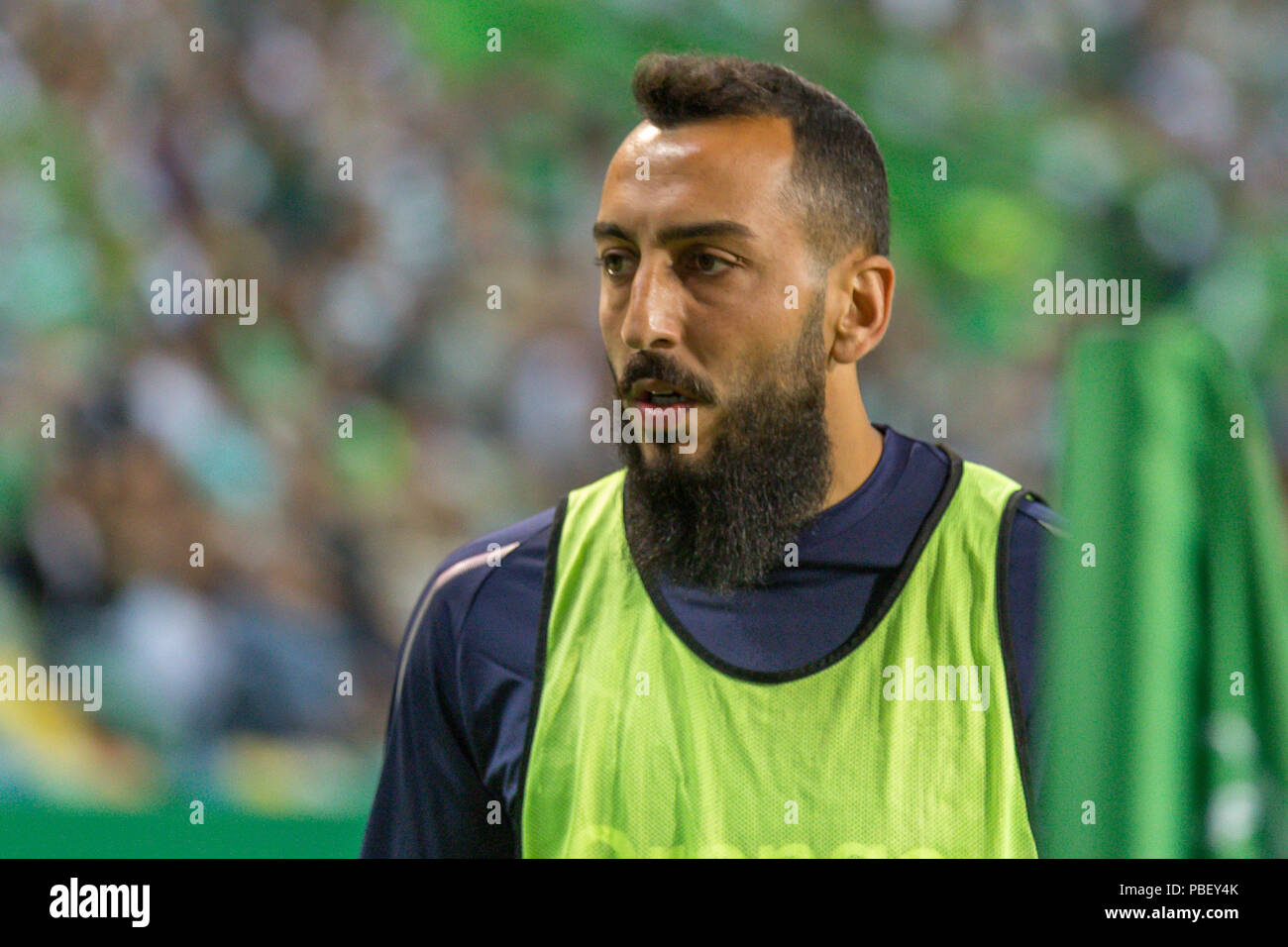 July 28, 2018. Lisbon, Portugal. Marseille's forward from Greece Kostas Mitroglou (11) in action during the game Sporting CP v Olympique de Marseille © Alexandre de Sousa/Alamy Live News Stock Photo