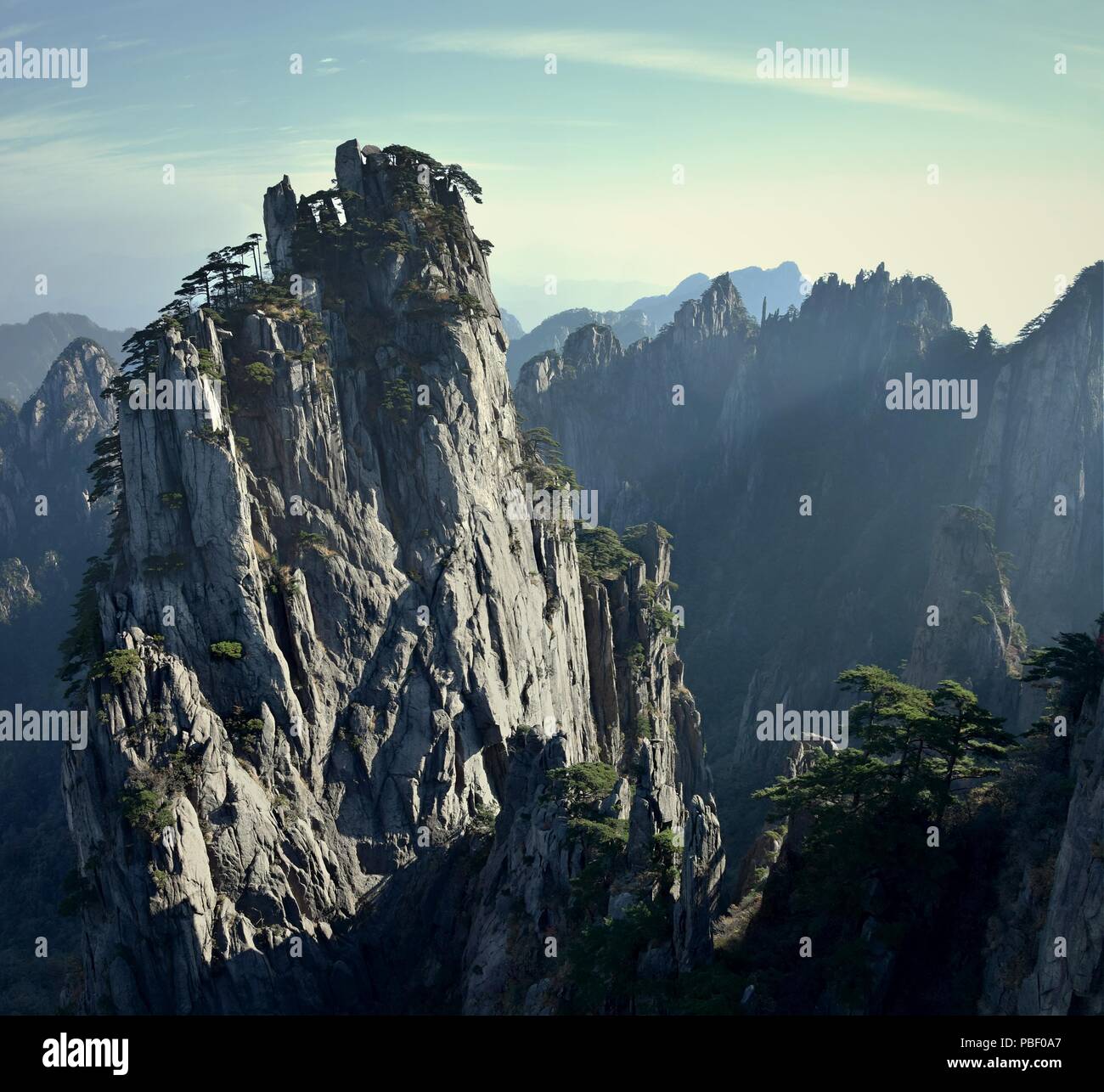 Huangshan, Yellow mountains, in Anhui province in China. Well known for ...