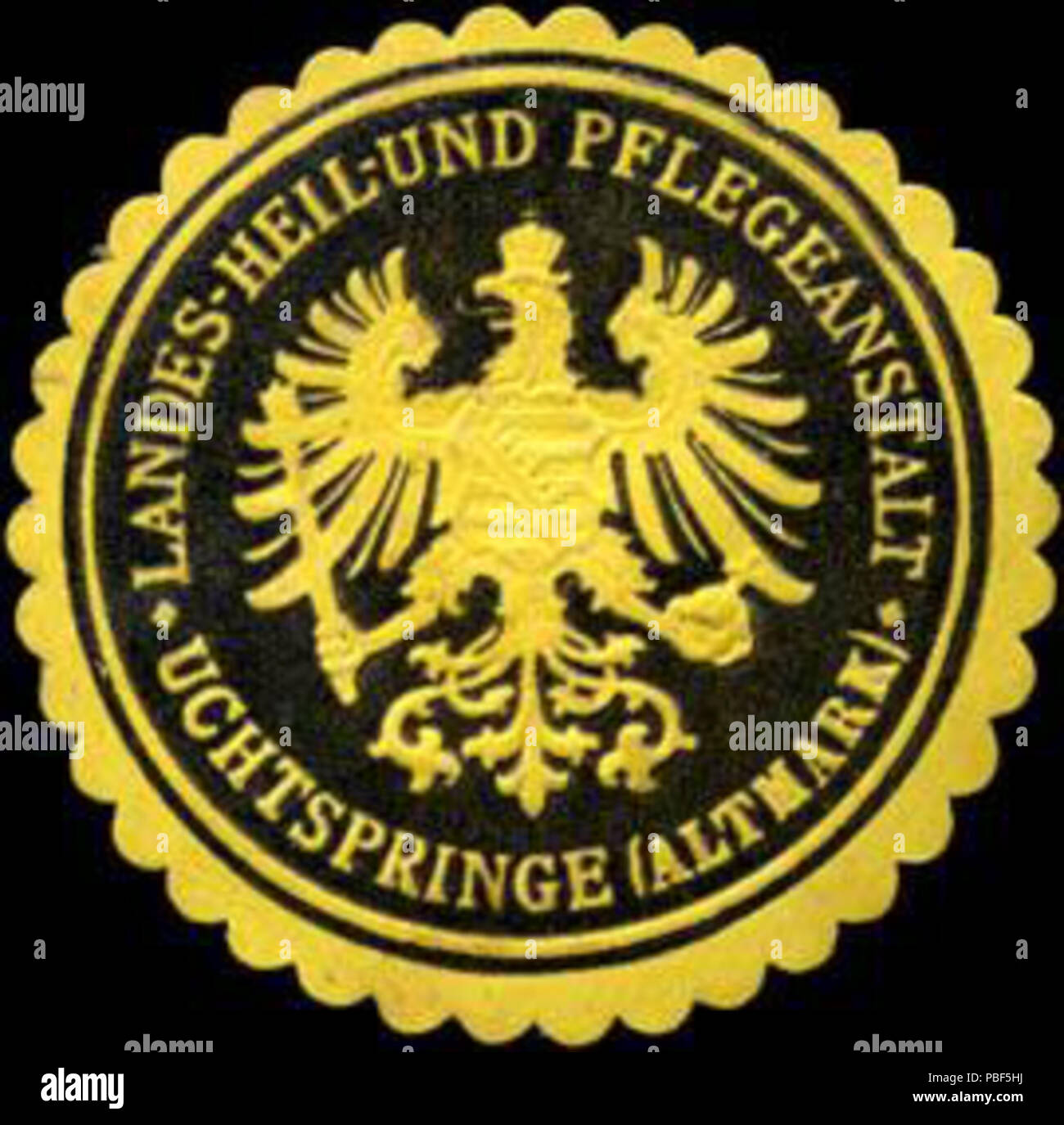 1474 Siegelmarke Landes - Heil - und Pflegeanstalt - Uchtspringe (Altmark) W0221998 Stock Photo