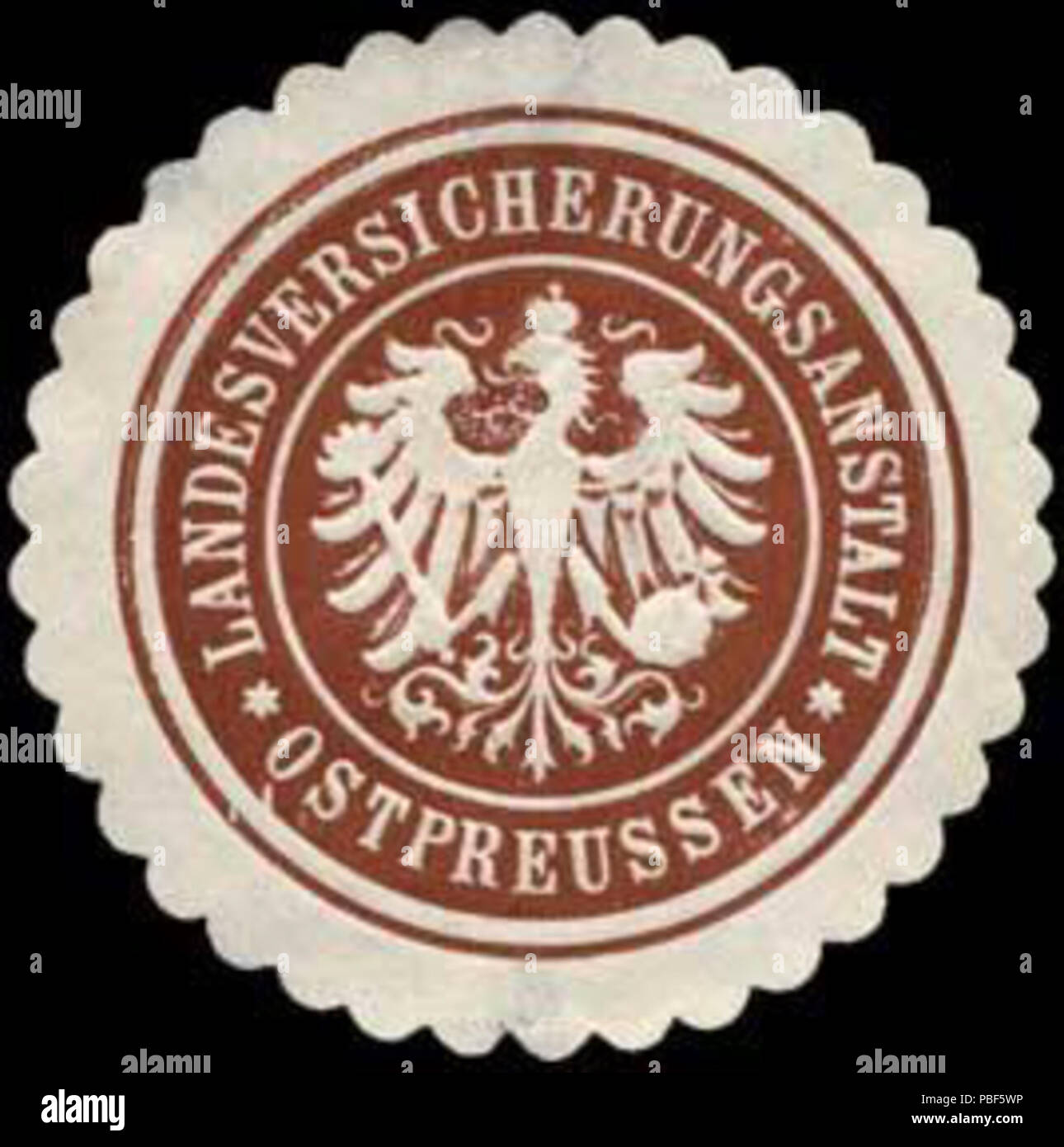 1475 Siegelmarke Landesversicherungsanstalt - Ostpreussen W0239924 Stock Photo