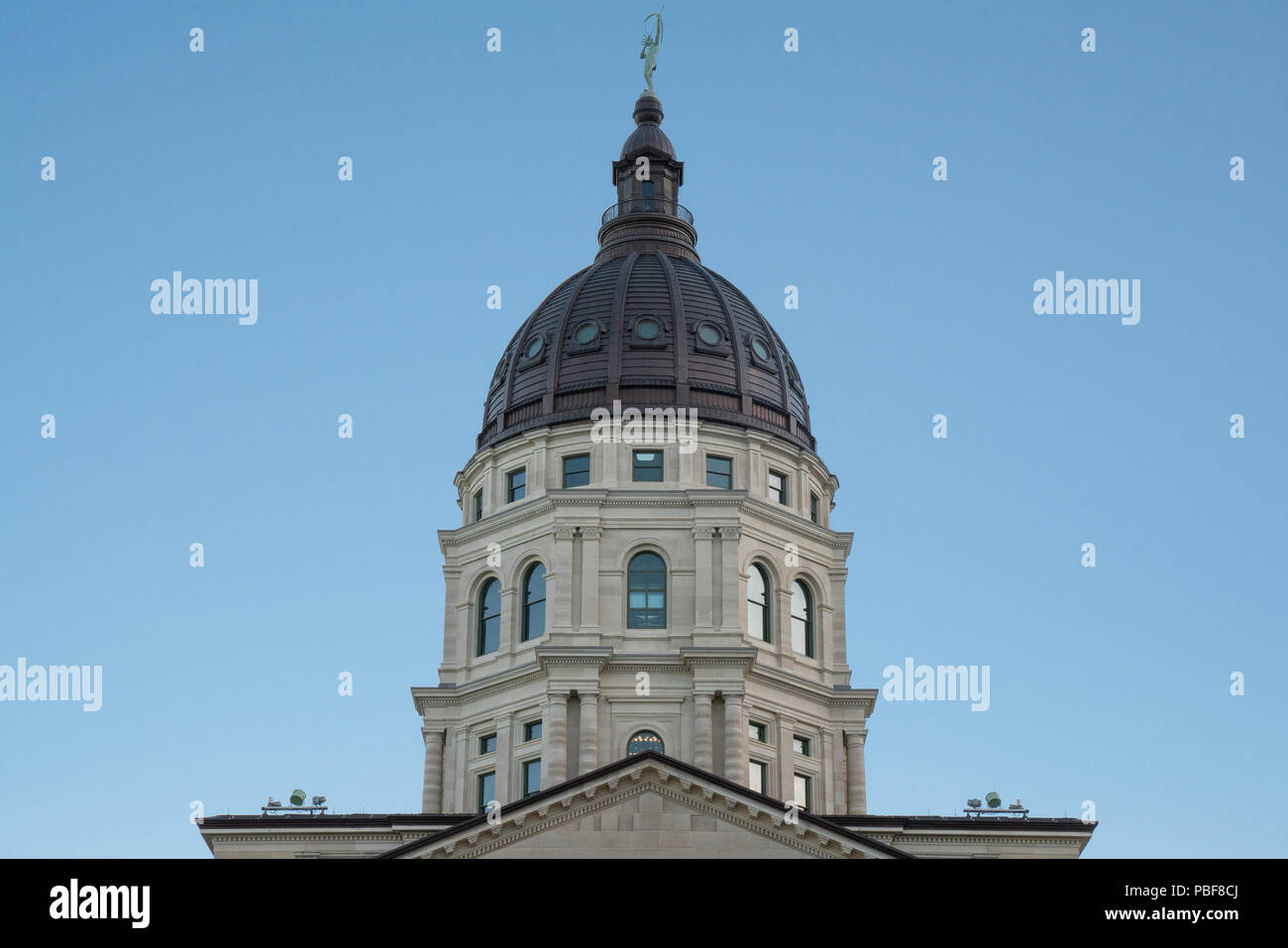 Dome of the Kansas Capital Building in Topeka, Kansas Stock Photo