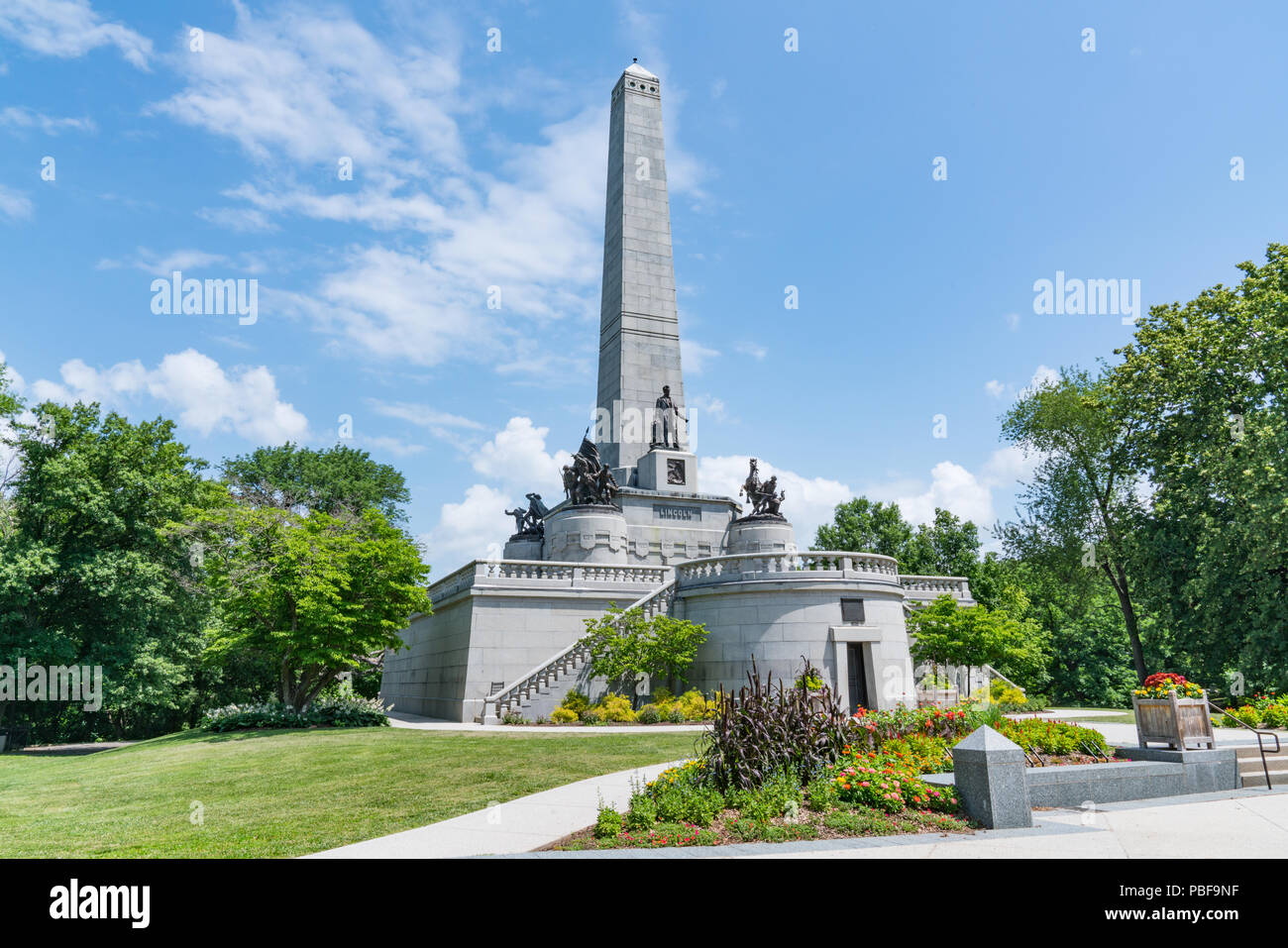 Tomb of Abraham Lincoln located in Oak Ridge Cemetery in Springfield, Illinois Stock Photo
