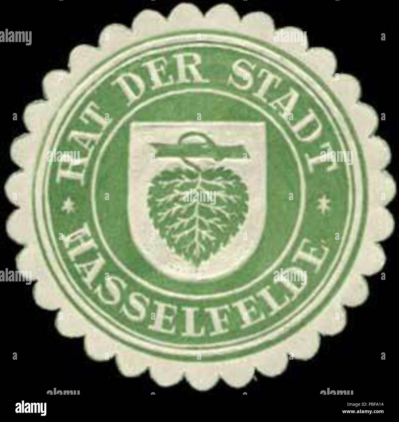 1498 Siegelmarke Rat der Stadt - Hasselfelde W0260458 Stock Photo