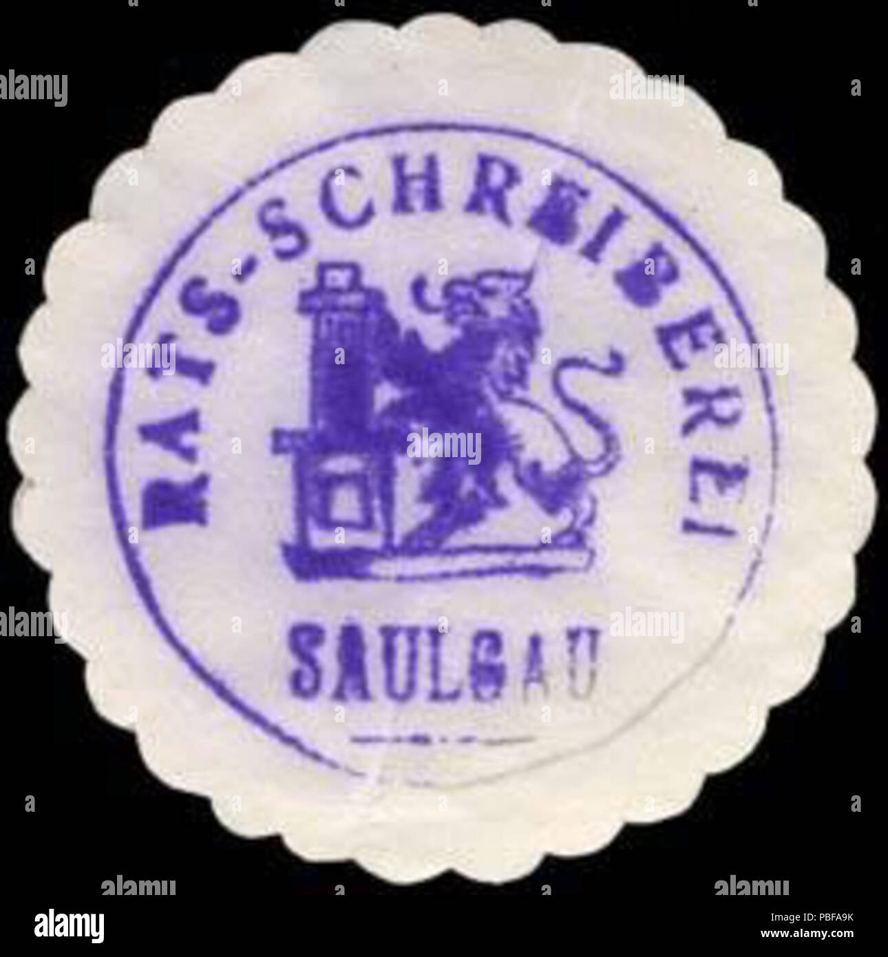 1499 Siegelmarke Rats - Schreiberei Saulgau W0235944 Stock Photo