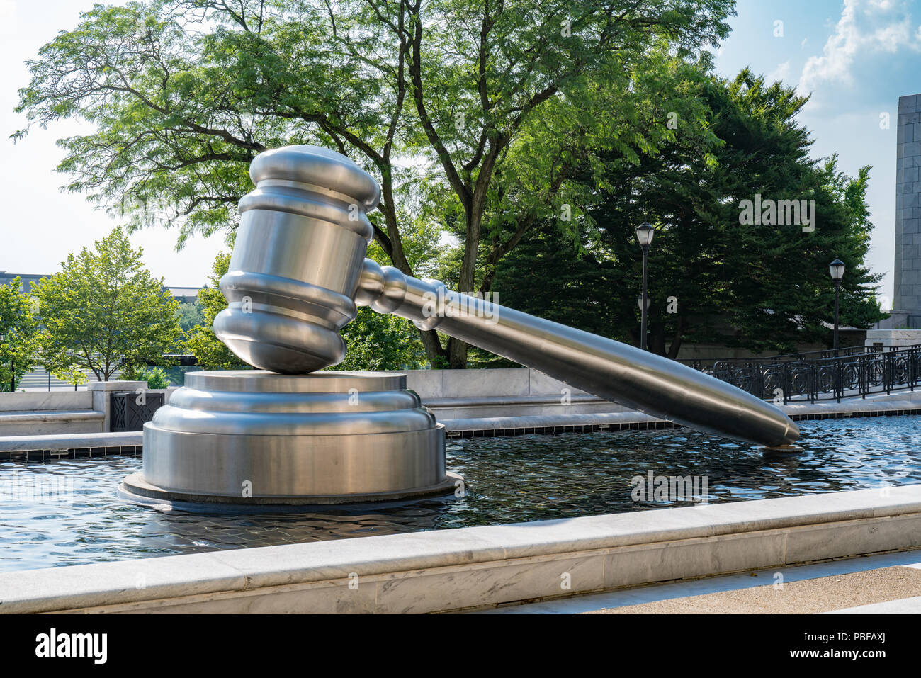 COLUMBUS, OH JUNE 17, 2018 Stainless steel gavel sculpture created
