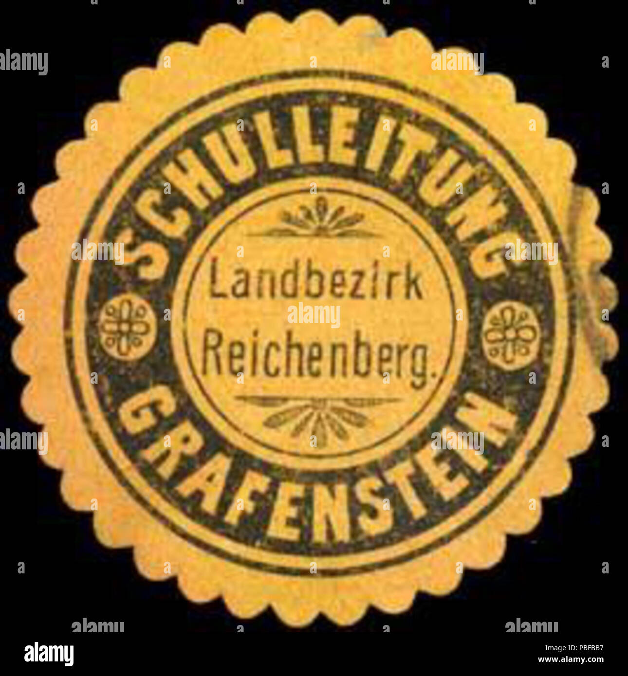 1504 Siegelmarke Schulleitung Grafenstein - Landbezirk Reichenberg W0308926 Stock Photo
